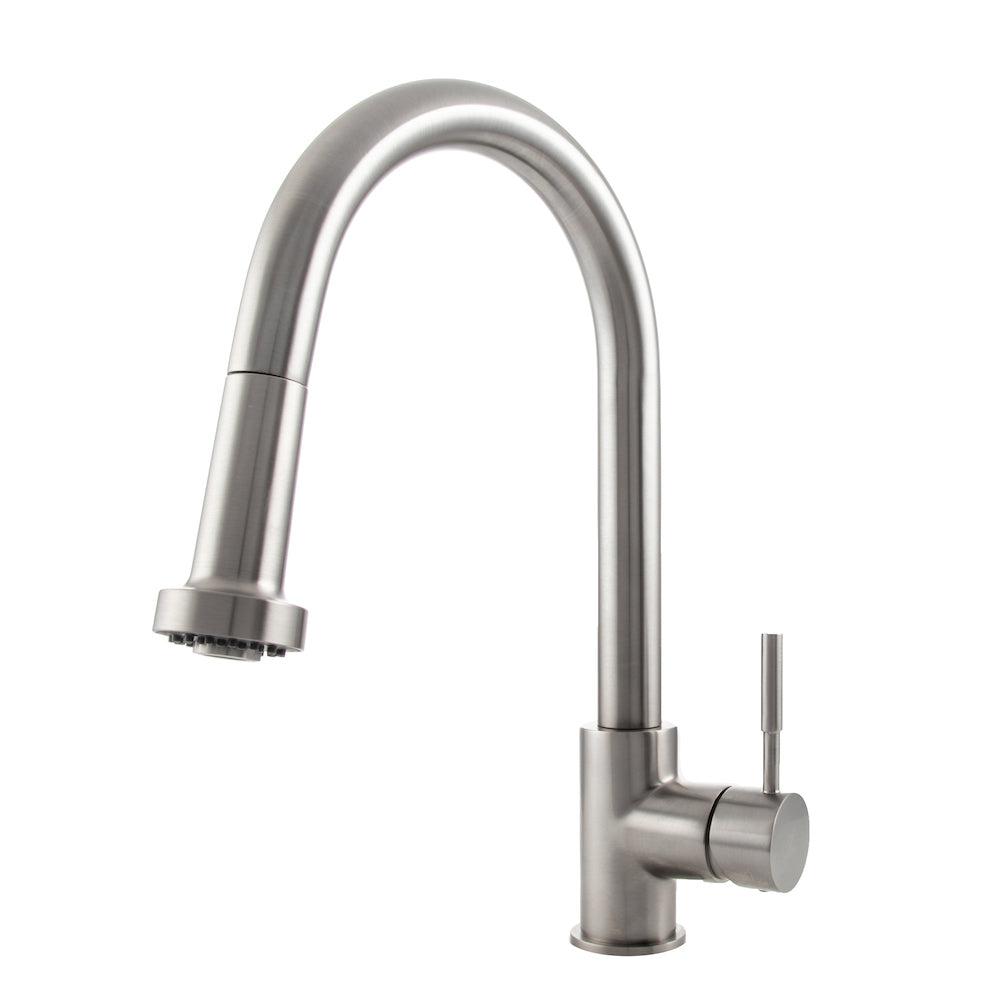 ZLINE Monet Pull Down Single Handle Brushed Nickel Kitchen Faucet - Modern High Arc Design for Easy Dishwashing & Food Prep (MON KF BN)
