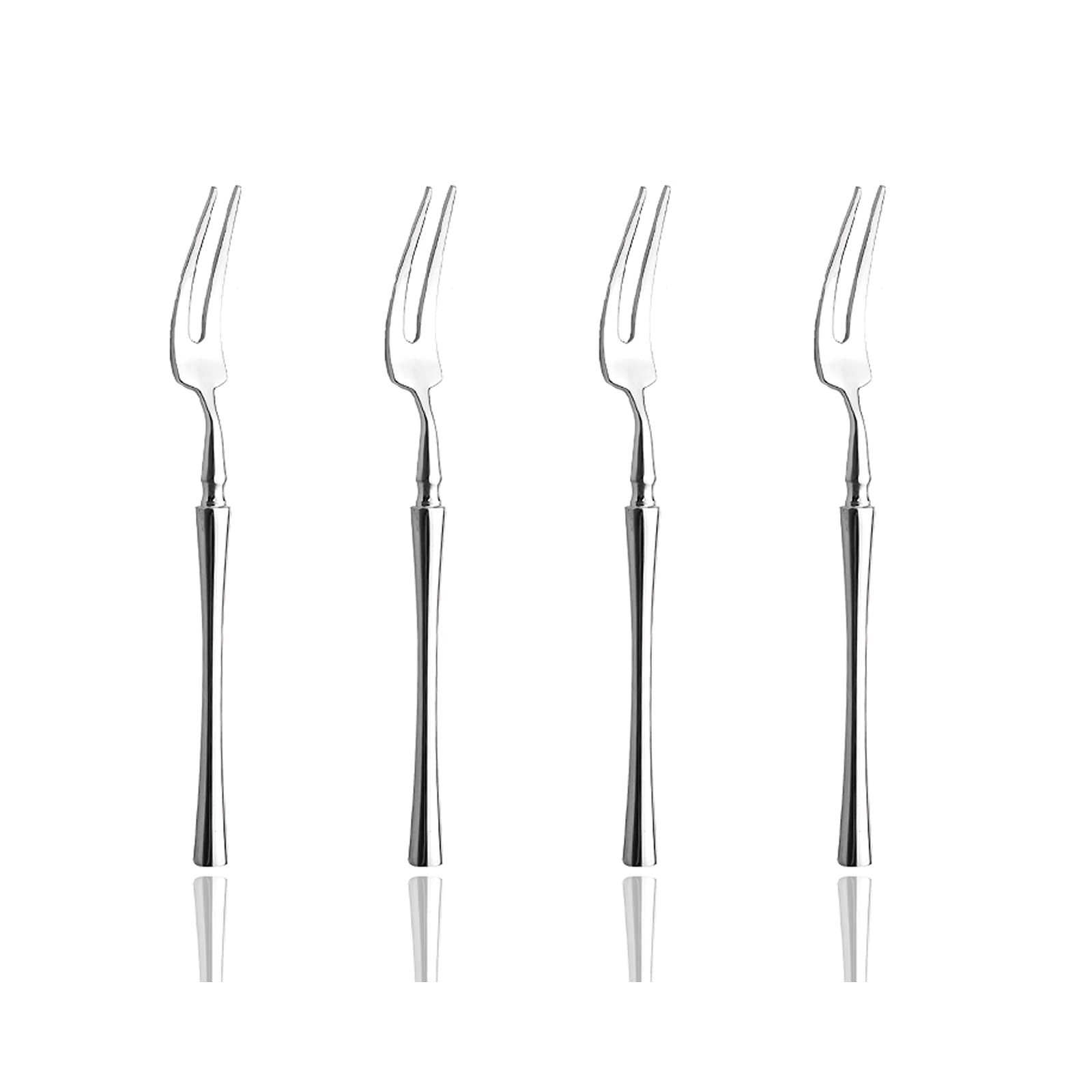 JASHII Set of 4 Stainless Steel Dessert Forks - 5.7 Inch Mini Salad & Fruit Forks for Cake, Appetizers, Cocktails - Perfect for Home, Party, Travel & Picnics (304 Stainless Steel)