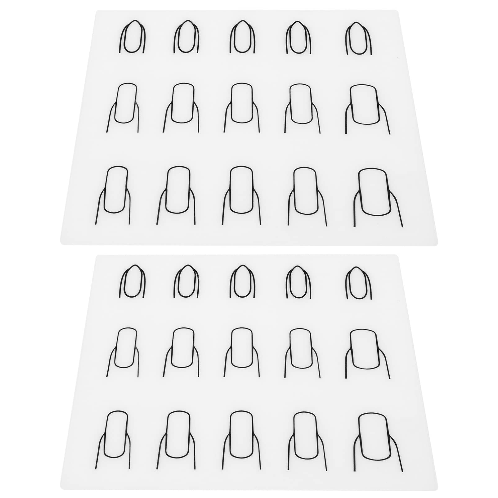 FOMIYES 3-Piece Silicone Nail Art Mat Set for Nail Stamping & Manicure Training - Reusable Nail Coloring Mat (2pcs x 3) - Perfect for DIY Nail Art, Salon Practice & Home Manicures