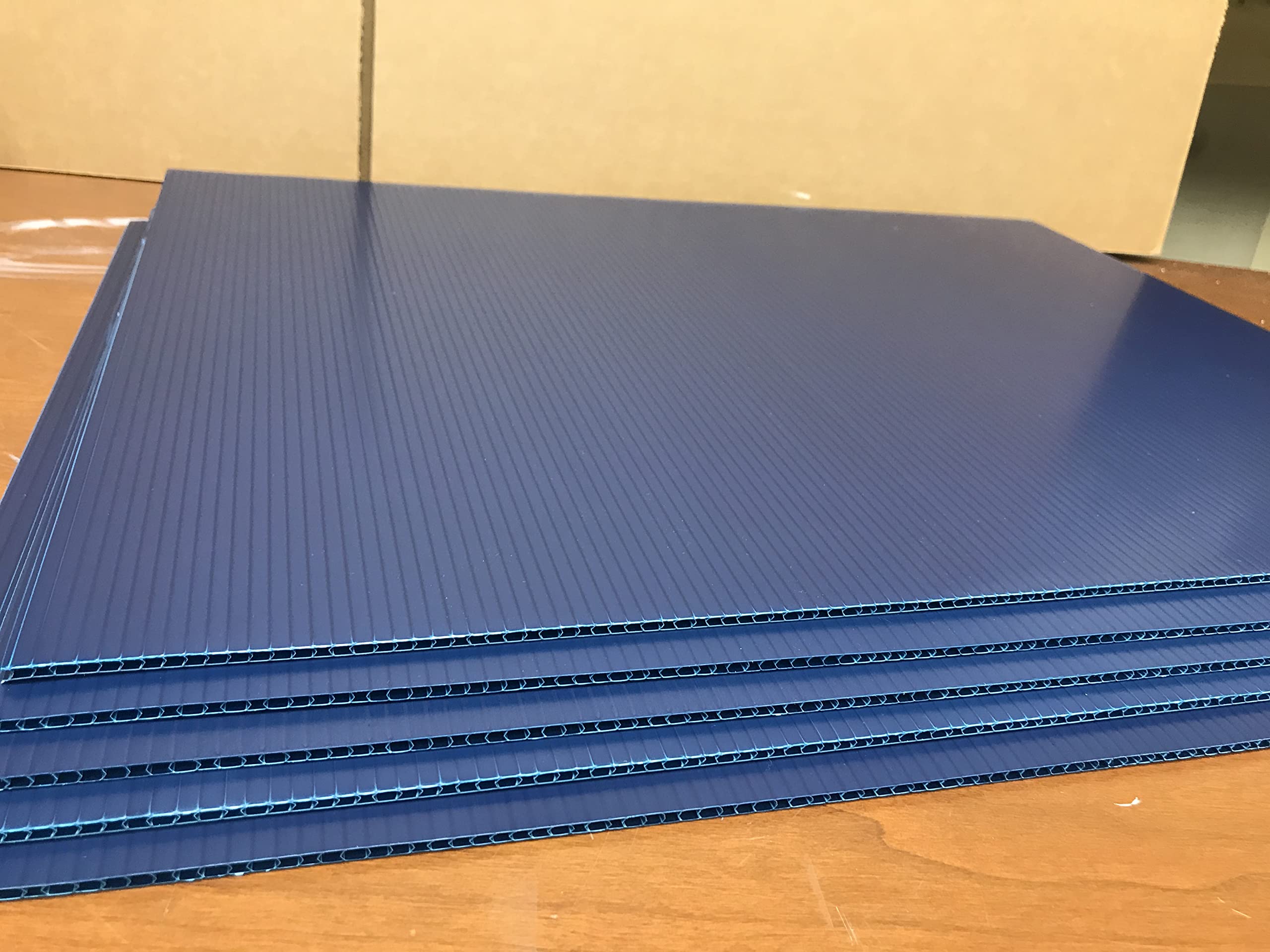 Navy Blue Corrugated Plastic Sign Boards - 18x24 Inch, 4mm Thick, Flute 18 Inch - Pack of 100 - Same Day Shipping | Ideal for Yard Sales, Construction Sites & Event Signage