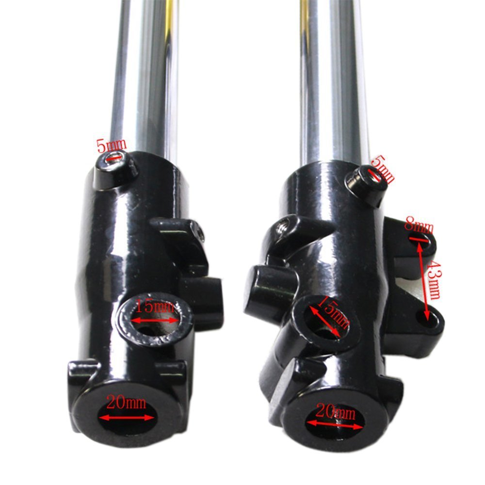 45mm/48mm Front Hydraulic Forks Shocks with Triple Tree Handlebar Riser Clamp & Brake Caliper for Dirt Pit Bike - Perfect for Off-Road Racing, Trail Riding & Motocross Adventures