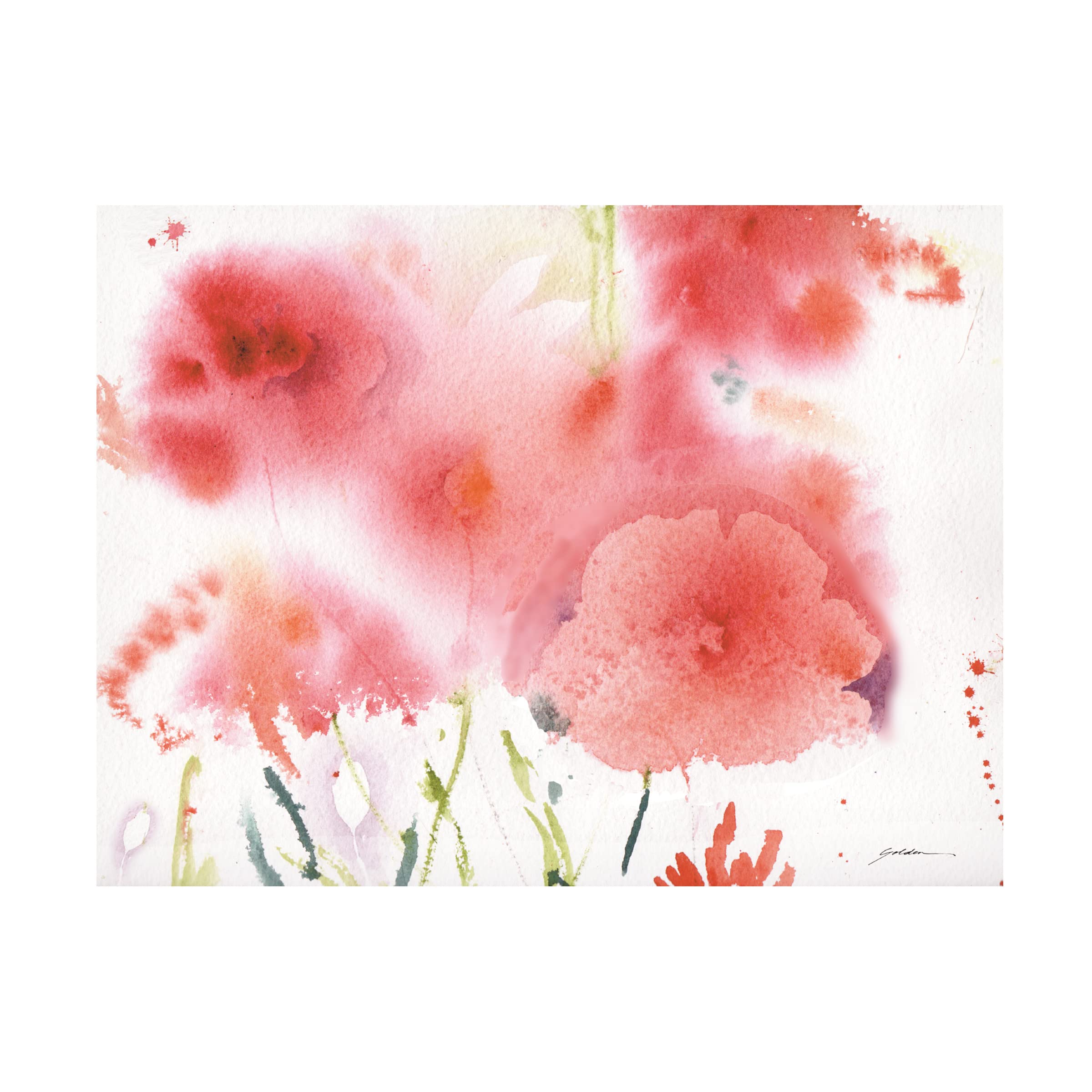 Trademark Fine Art 'Red Blush Tones' Canvas Wall Art by Sheila Golden - Modern Abstract Painting for Living Room, Bedroom & Office Decor