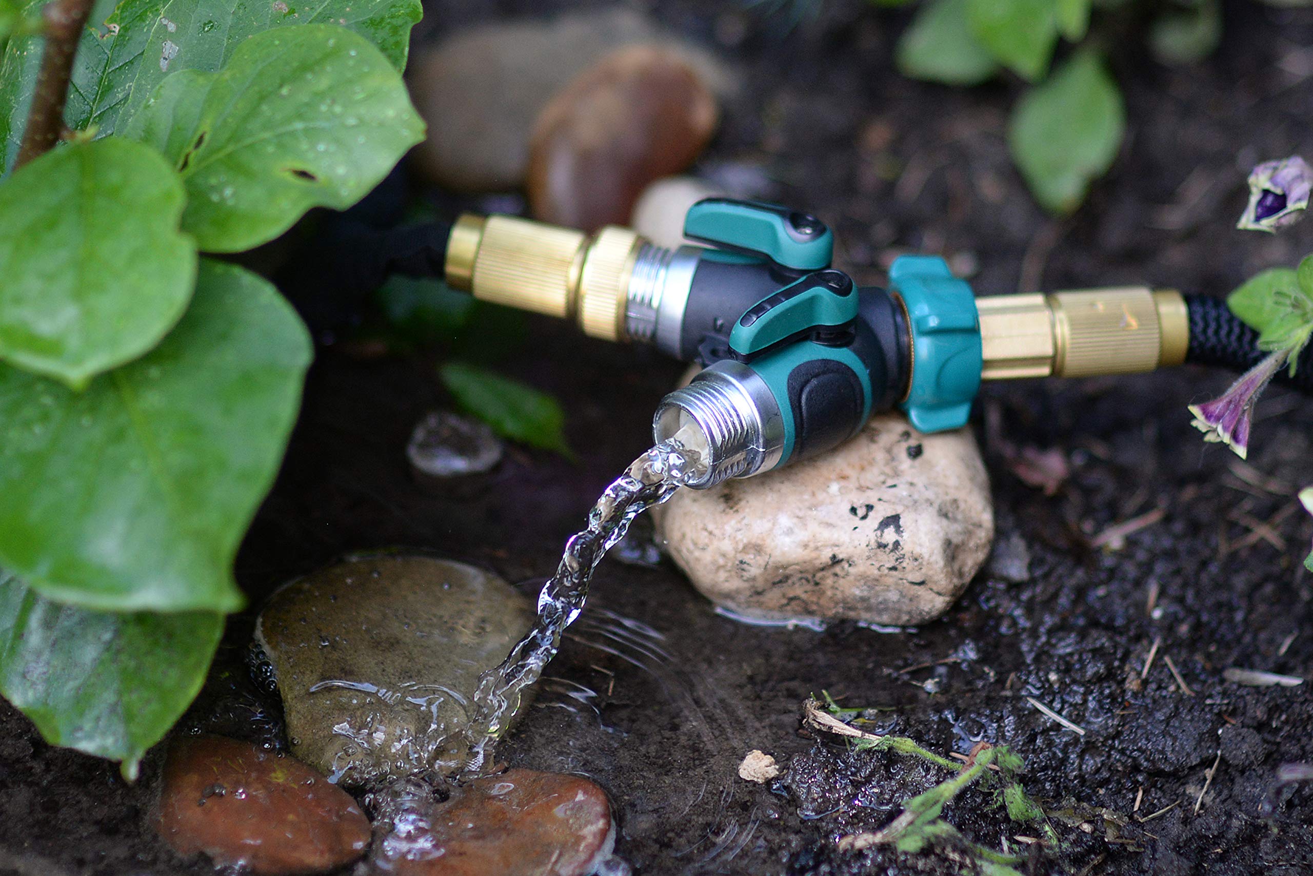 2024 Upgraded Metal Garden Hose Splitter - 2 Way Y Hose Connector with 3/4