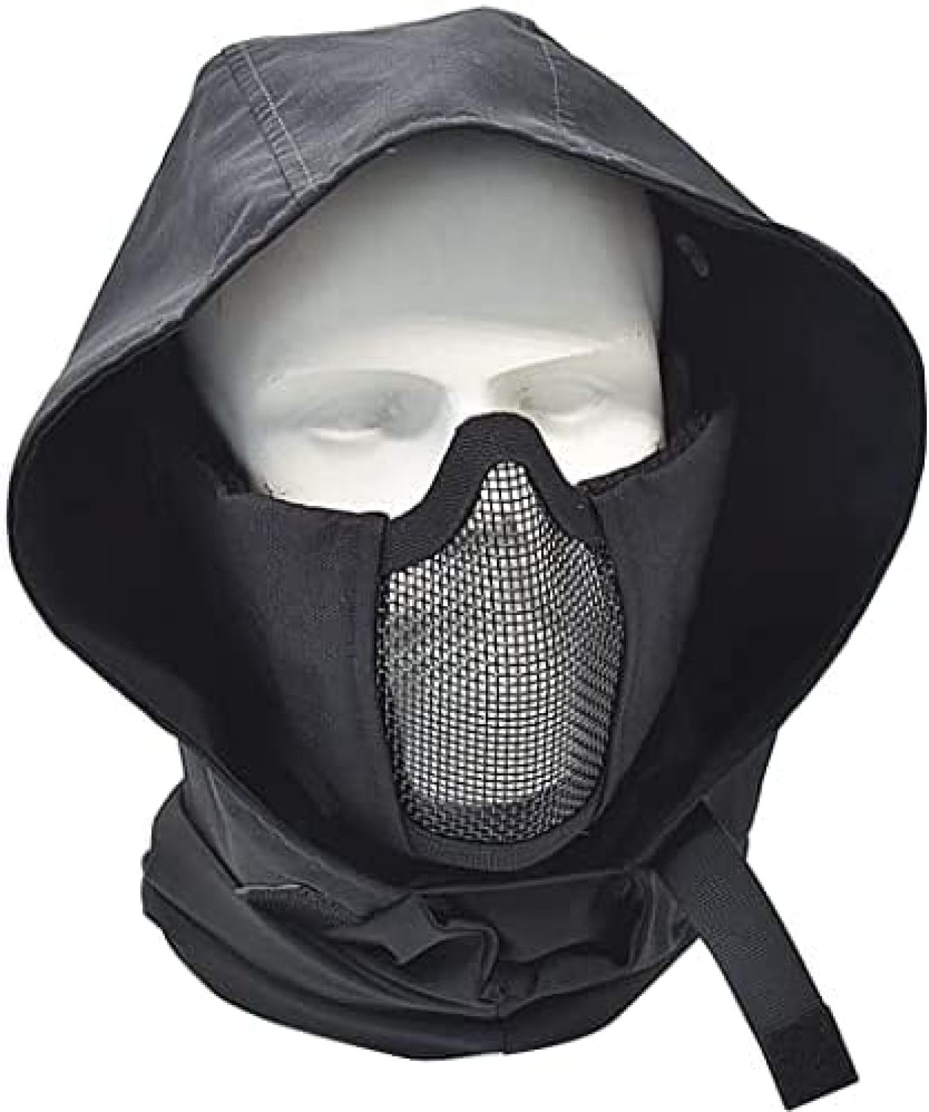 Tactical Airsoft Mask - Military CS Paintball Protective Gear with Foldable Half Face Net & Goggles | Outdoor Combat Training & Airsoft Games