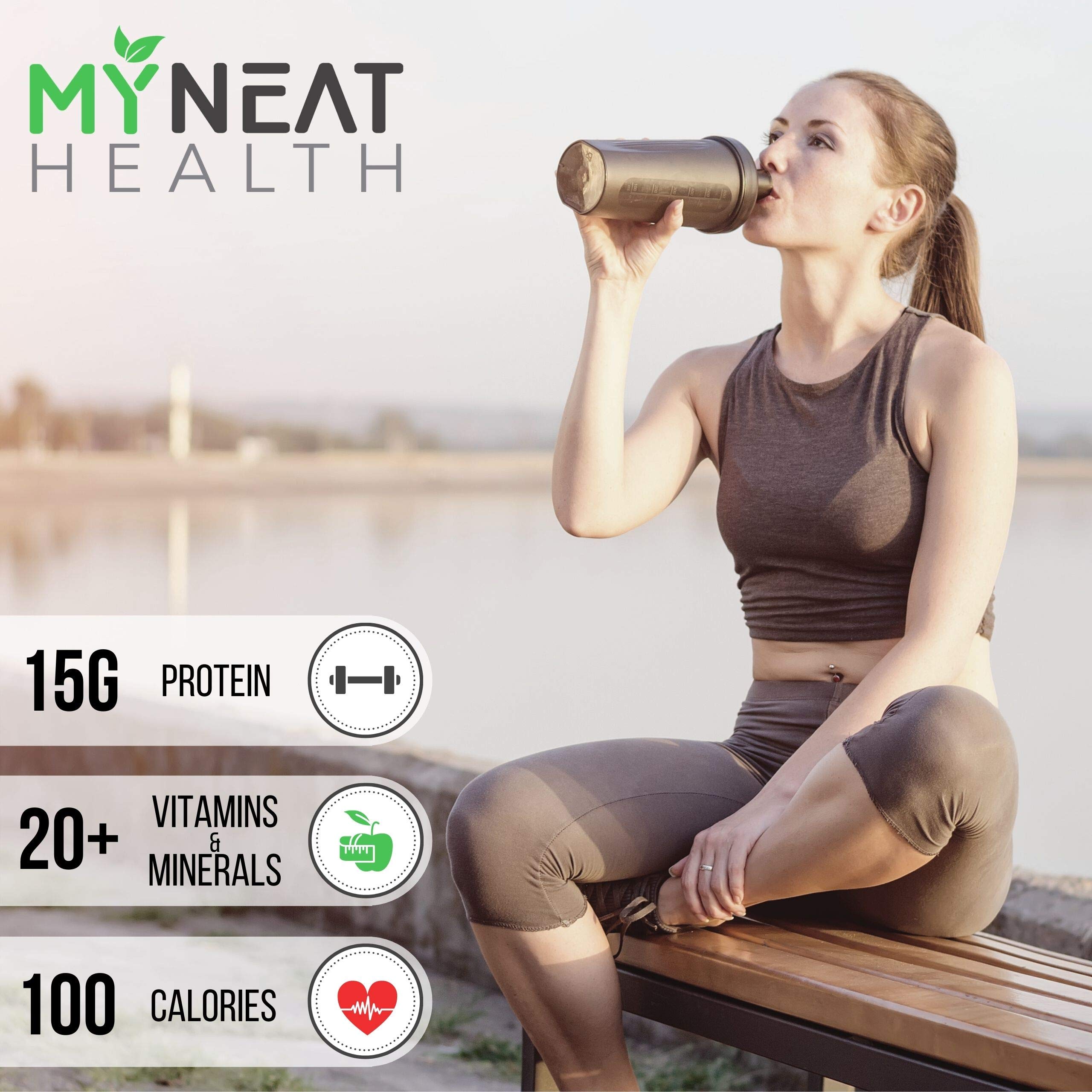 My Neat Health High Protein Meal Replacement Shake Powder - Low Calorie, High Protein, Low Fat, Kosher Certified (Strawberry Creme) | Perfect for Weight Loss, Muscle Recovery & Busy Lifestyles