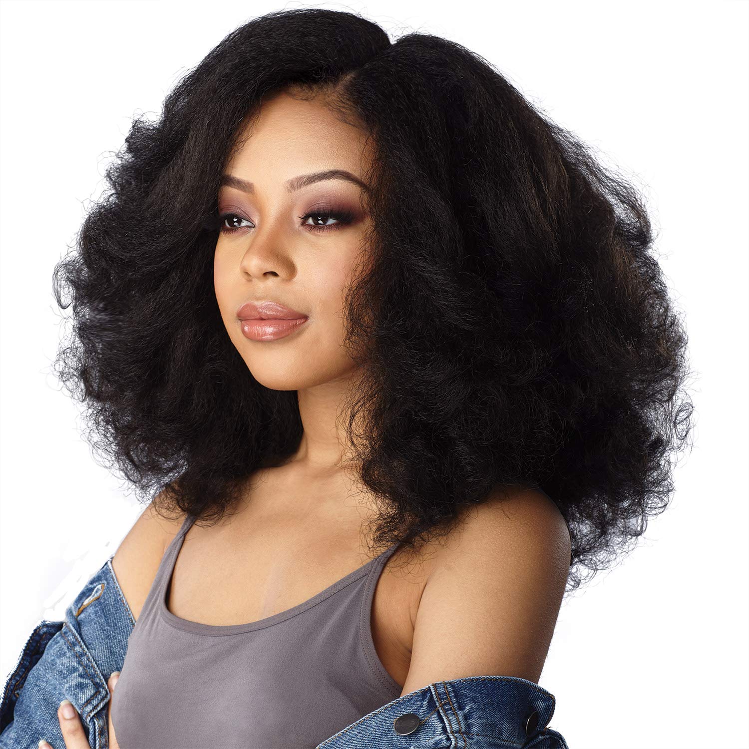 Sensationnel Lace Front Wig - Curly Kinky Human Hair Wig (T1B/27) for Black Women | Perfect for Daily Wear, Cosplay & Special Occasions