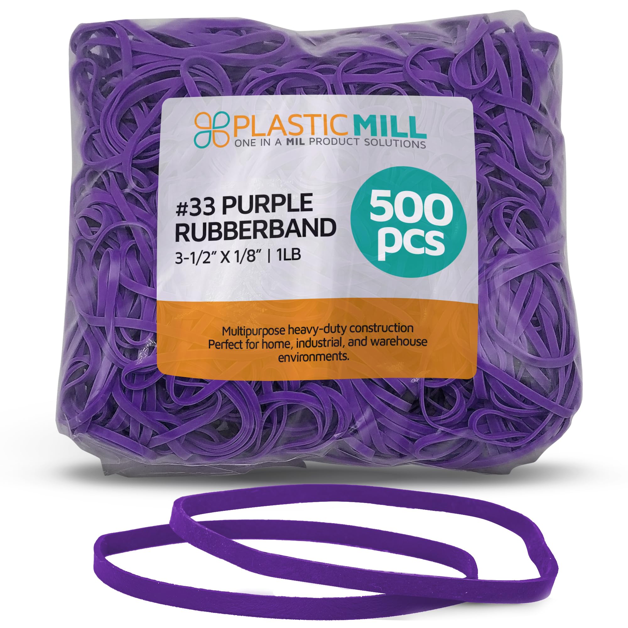 PlasticMill #33 Purple Rubber Bands (3.5