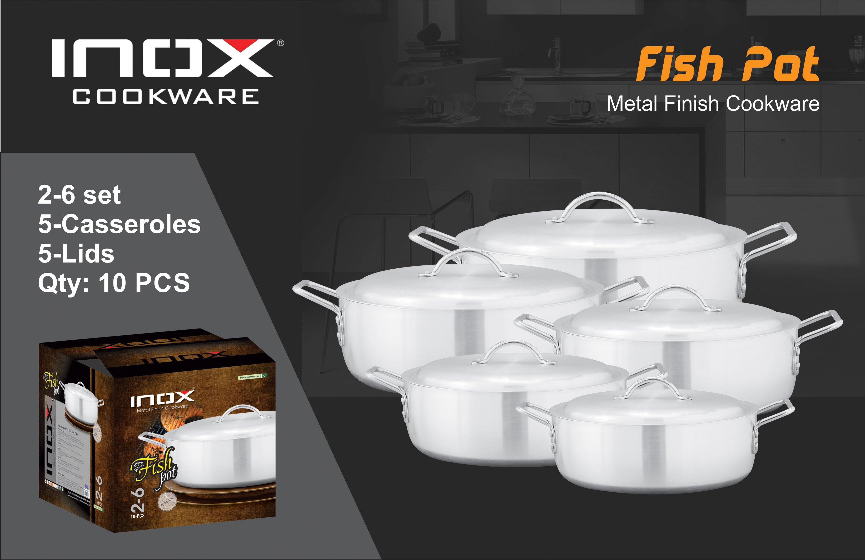 Stainless Steel Fish Pot with Metal Finish - Perfect for Fishing, Cooking, and Outdoor Camping