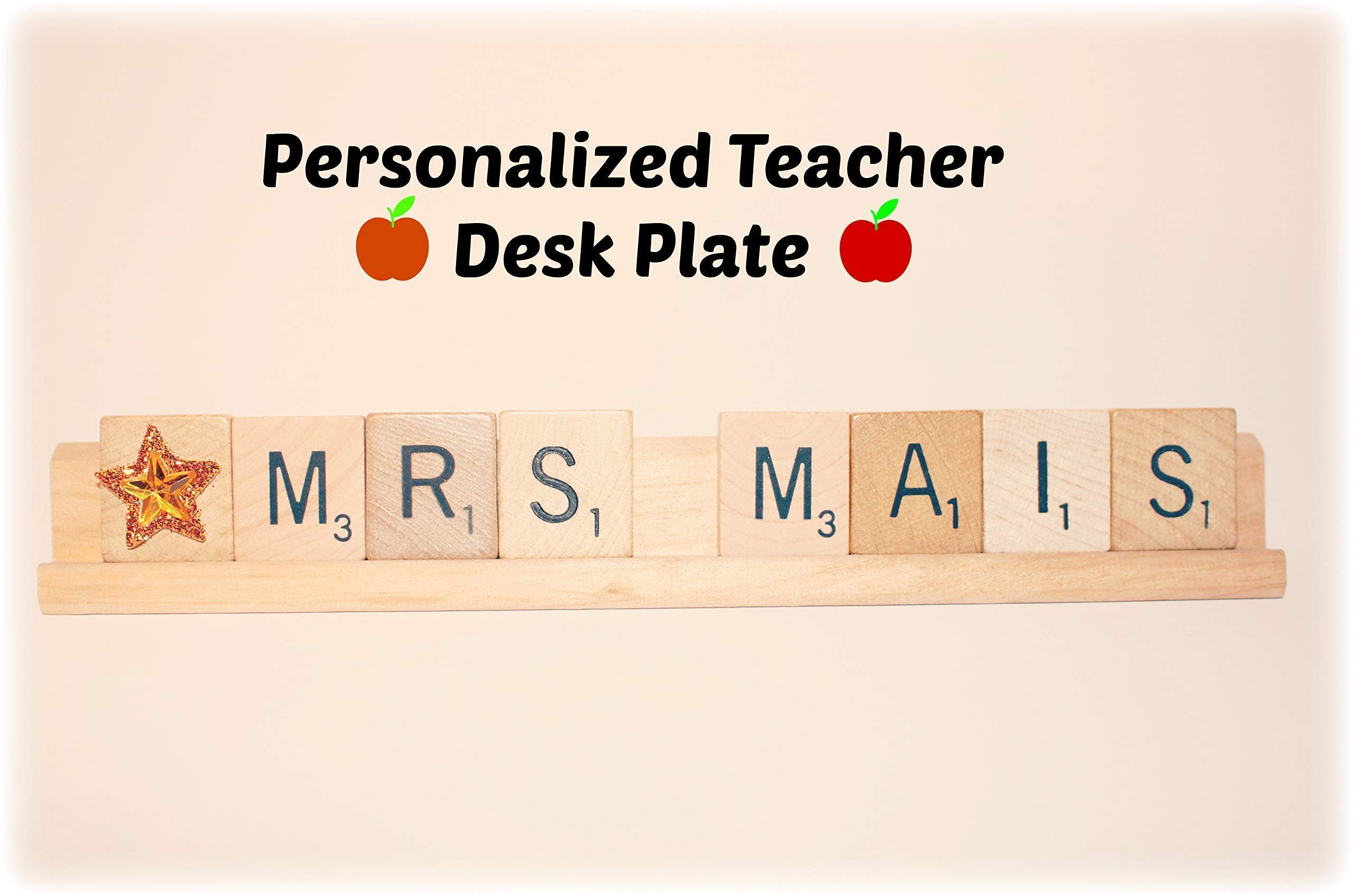 Custom Teacher Name Plate - Personalized Desk Gift for Christmas & Appreciation