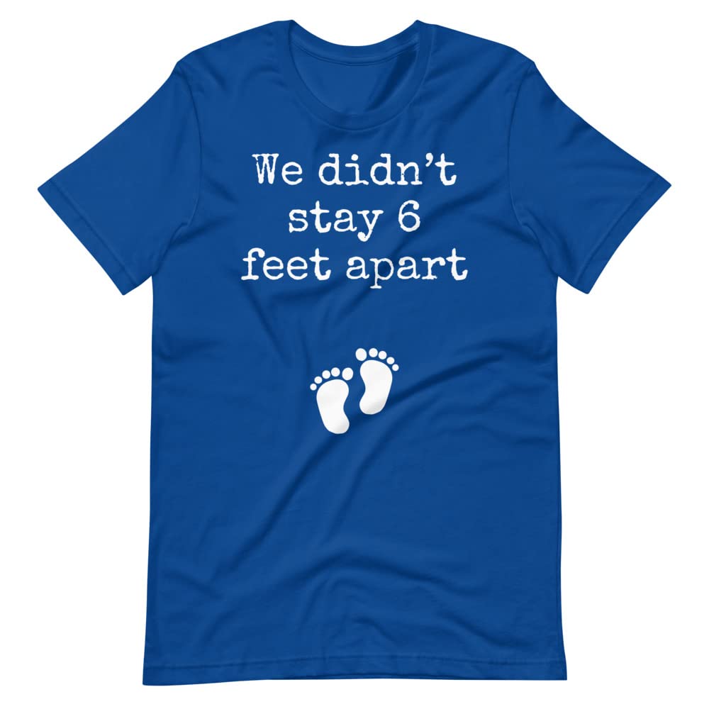Pregnancy Announcement T-Shirt - Unisex Short Sleeve Social Distance Shirt for Gender Reveal & Baby Shower - Perfect for Expecting Parents & Family Photo Shoots