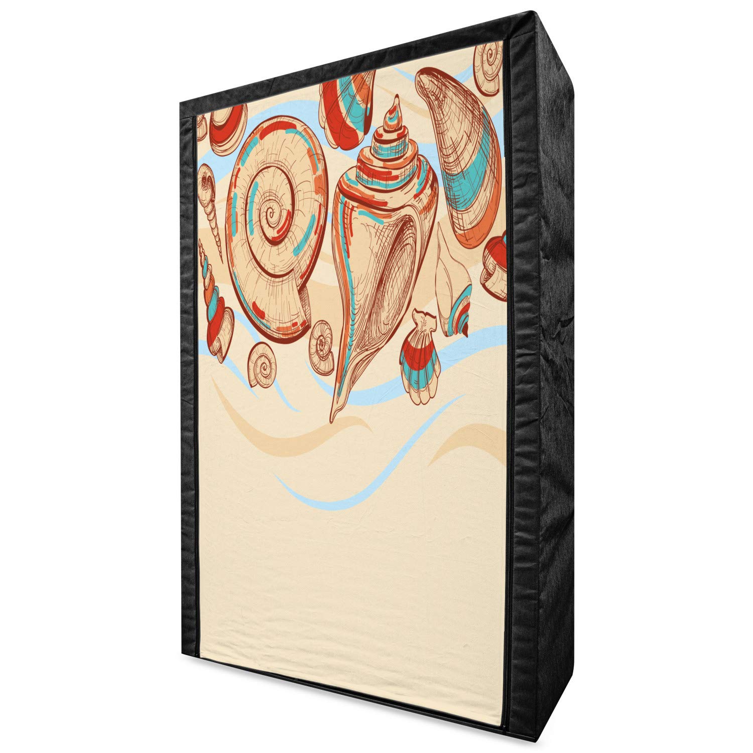 Ambesonne Portable Fabric Wardrobe with Seashell Design - 42.5