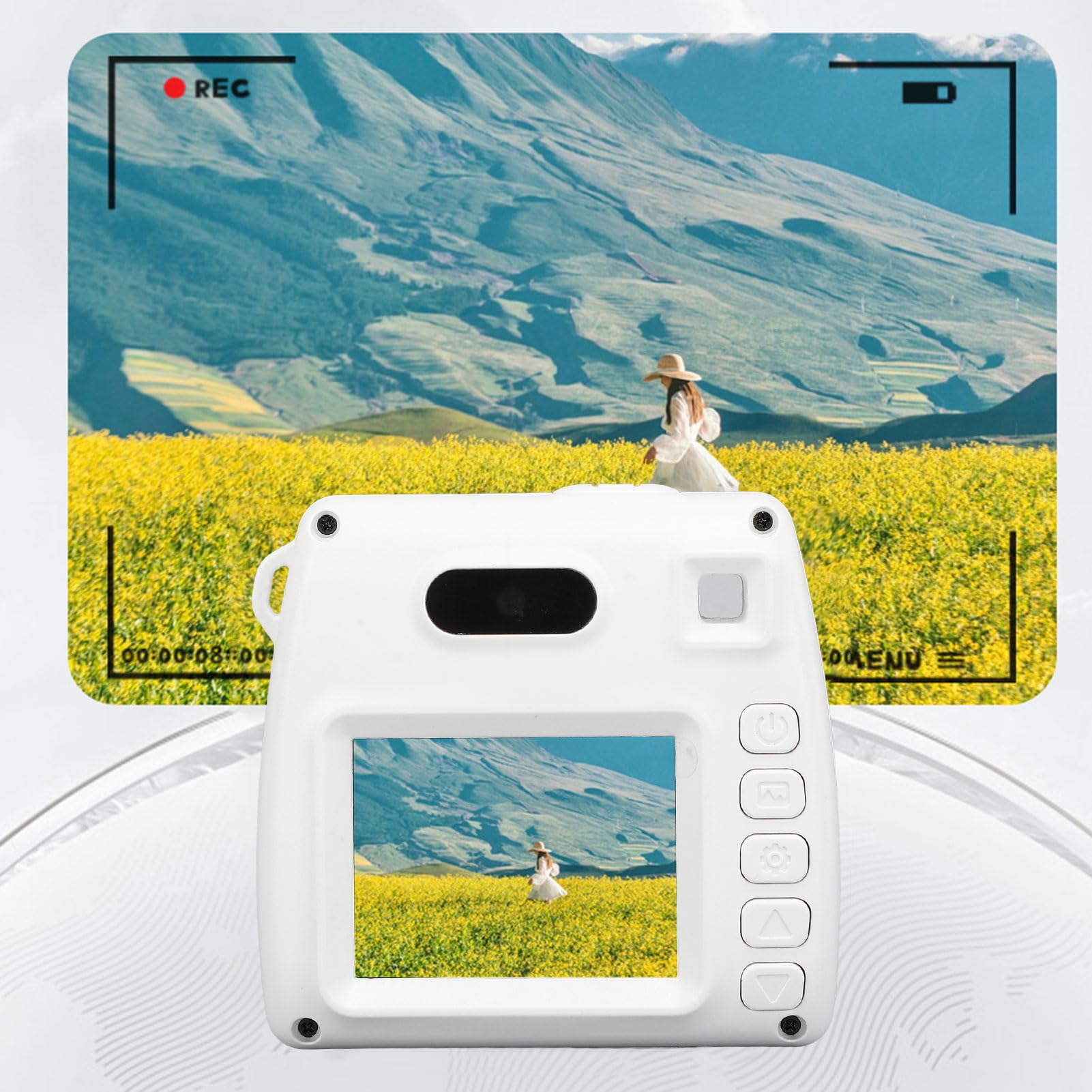 HD 1080P Digital Camera with 48MP Dual Lens & 2.0 Inch Screen - Compact Point and Shoot Camera for Vlogging, Travel, Teens and Students (White) | Perfect for YouTube Videos, Family Events & Outdoor Adventures