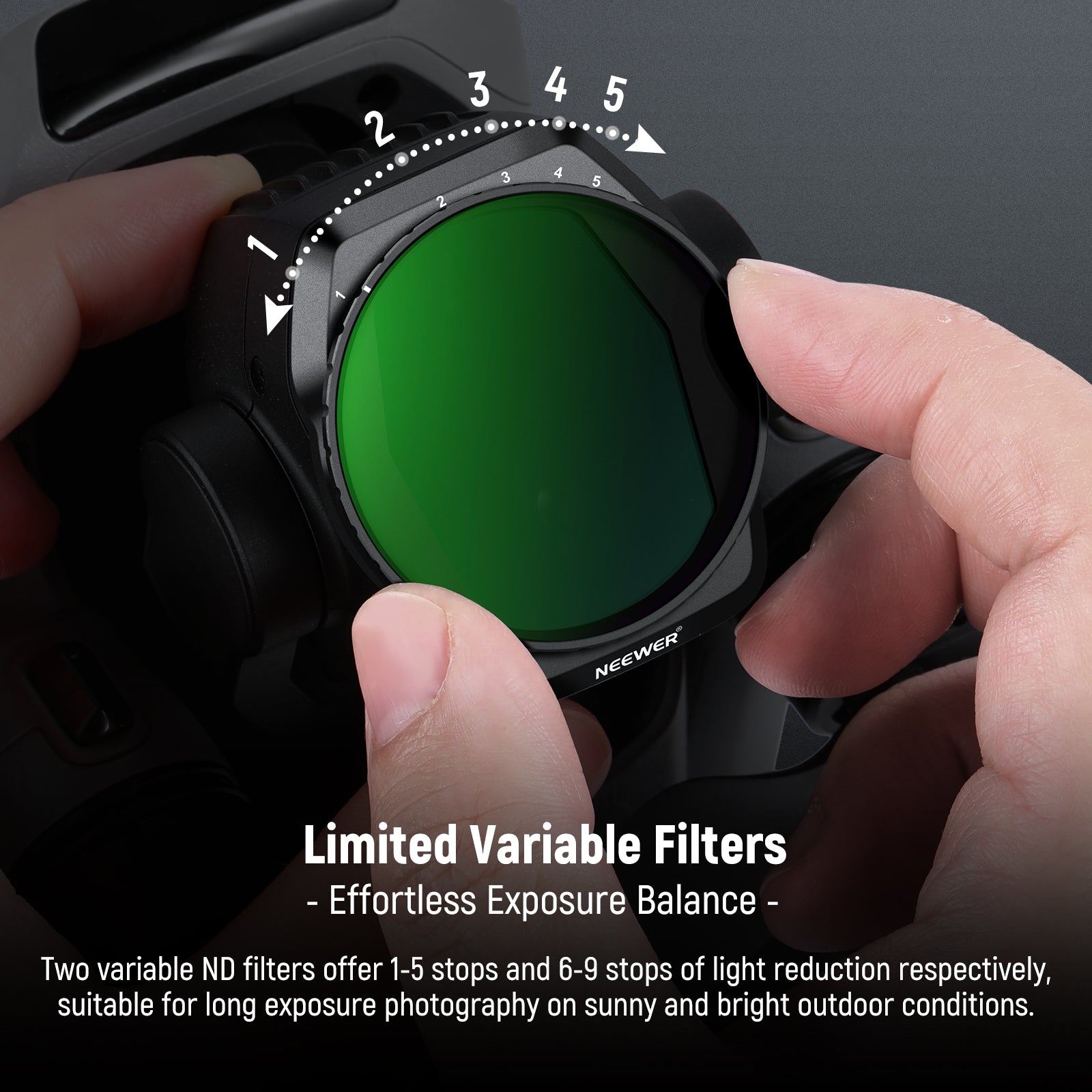 NEEWER FL A88 2-Pack Variable ND Filter Kit for DJI Air 3S Drone - Perfect for Aerial Photography & Videography in Bright Sunlight