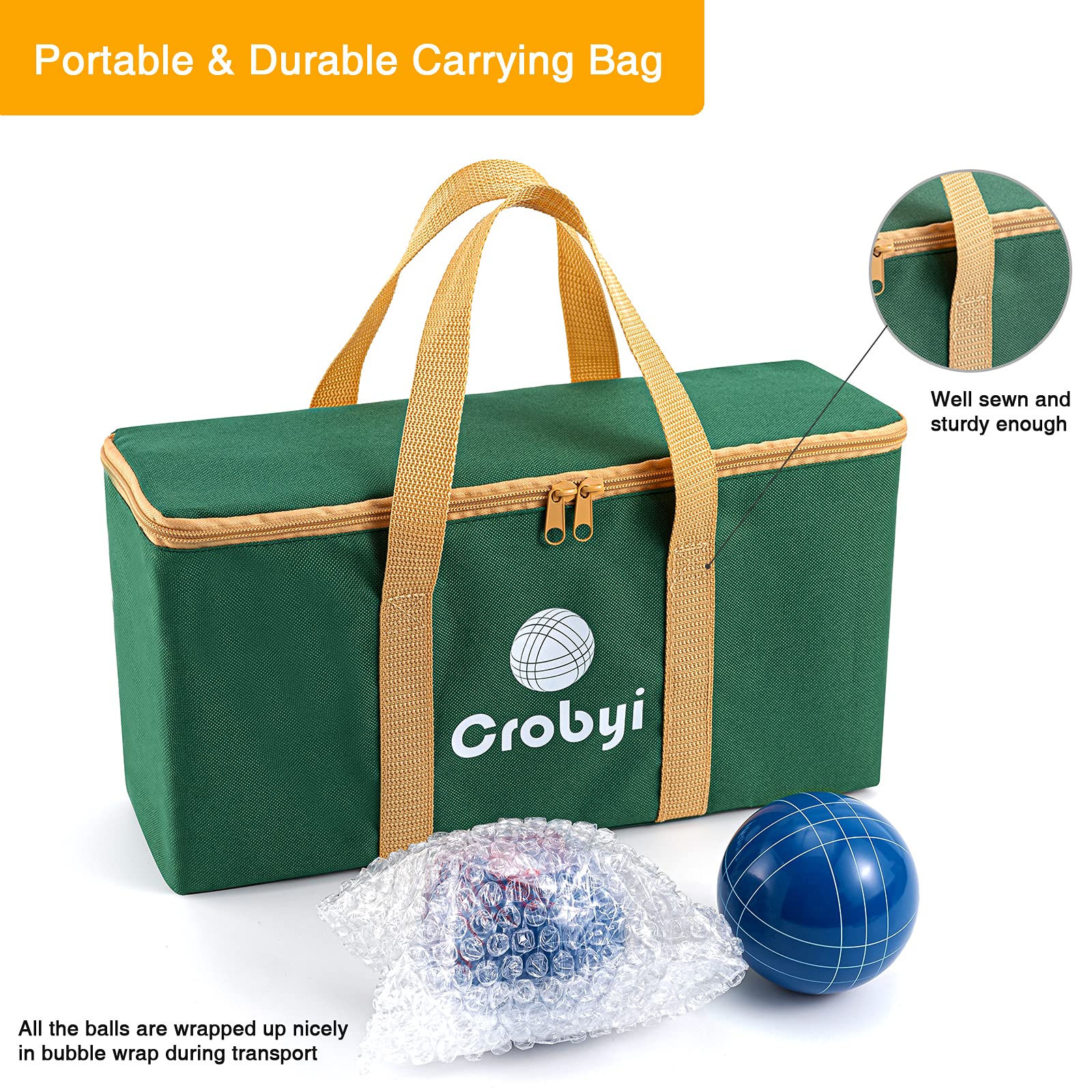 Premium Bocce Balls Set - 90mm Regulation Size & Weight for Outdoor Games - Durable Beach, Yard & Lawn Bocce Ball Set for Kids, Adults & Family - Includes 8 Balls, Pallino, Measuring Rope & Carrying Bag - Perfect for Backyard Parties, Beach Games & Family Gatherings