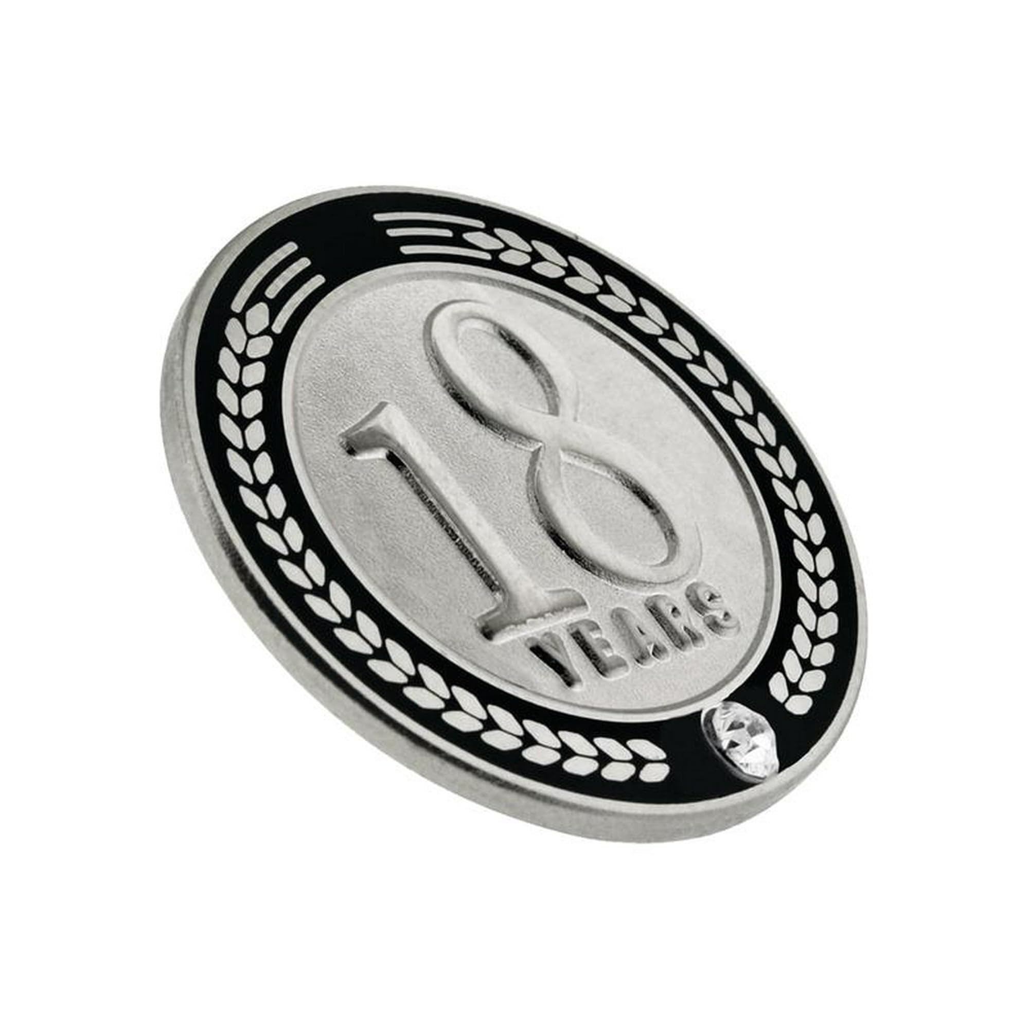 PinMart Years of Service Award Lapel Pin - Employee Recognition Gift for 5,10,15,20 Years - Black Enamel Metal Badge for Work Anniversary, Retirement & Corporate Events
