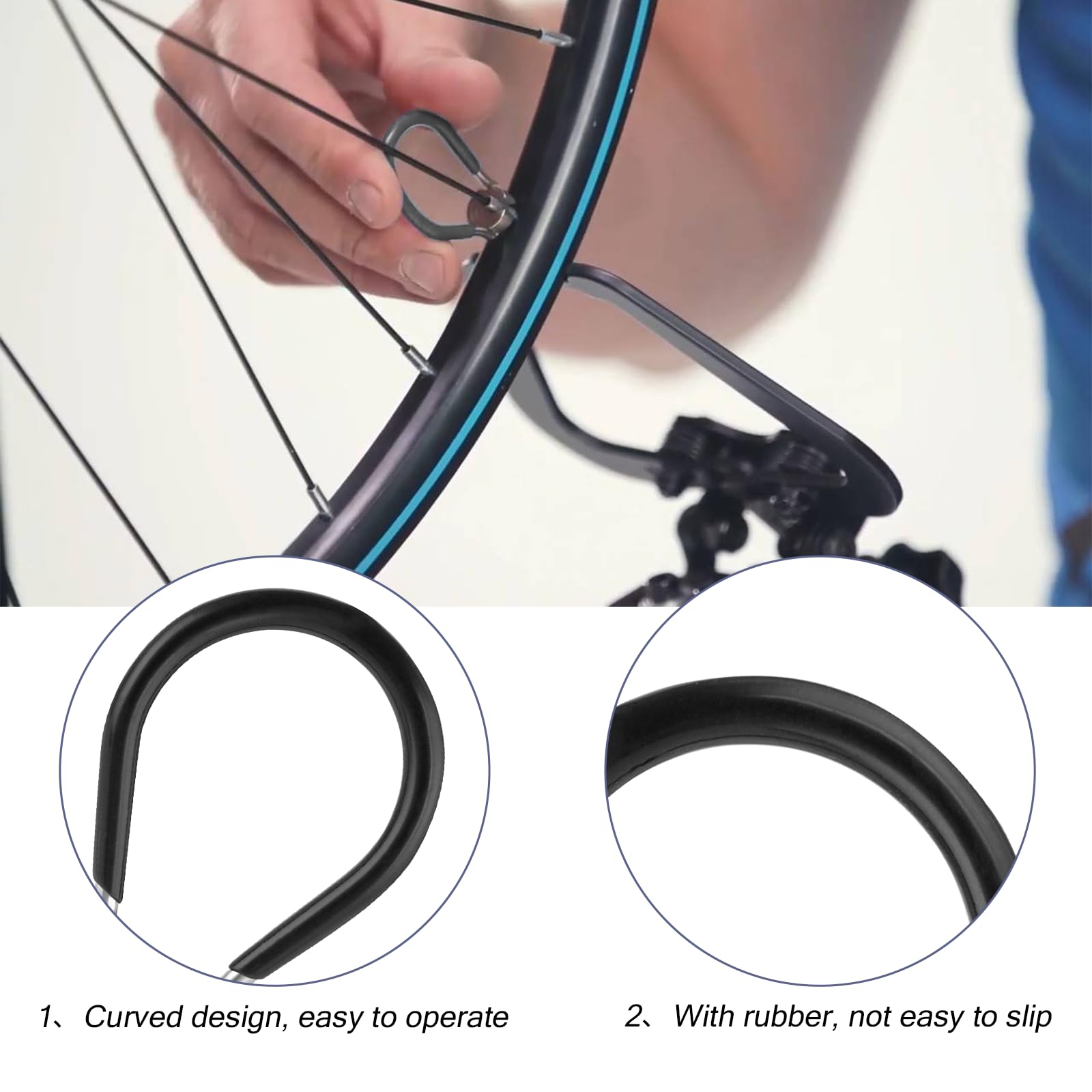 Bewudy 2 Pack 6-in-1 Bicycle Spoke Wrench Tool Kit - Hard Steel 8-Way Bike Wheel Rim Truing Tool for Adjusting Bicycle Wheel Tension - Perfect for Bike Maintenance, Repair & DIY Tuning at Home or Workshop