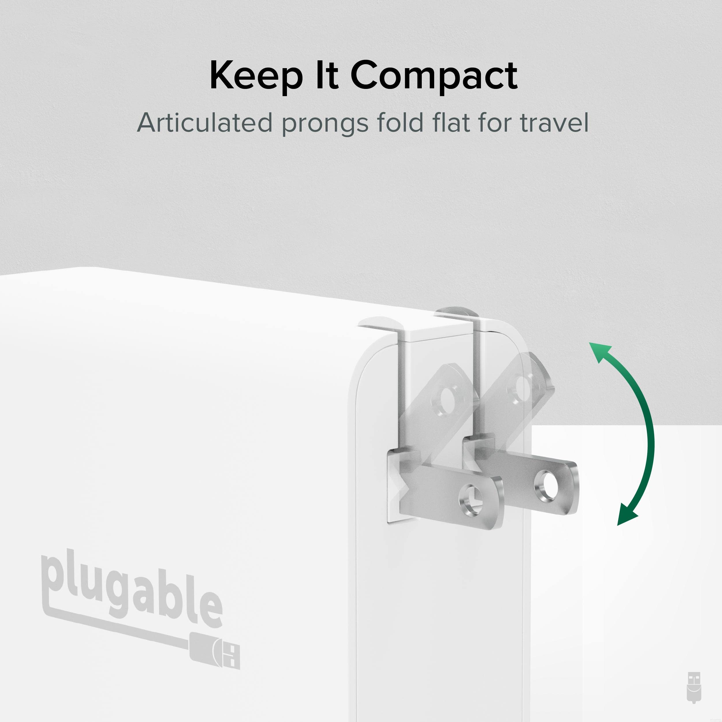 Plugable 140W USB C GaN Fast Wall Charger - PD 3.1 (EPR) Power Adapter for MacBook Pro/Air, iPad Pro, Surface Laptop & USB-C Devices - Perfect for Home, Office & Travel Charging