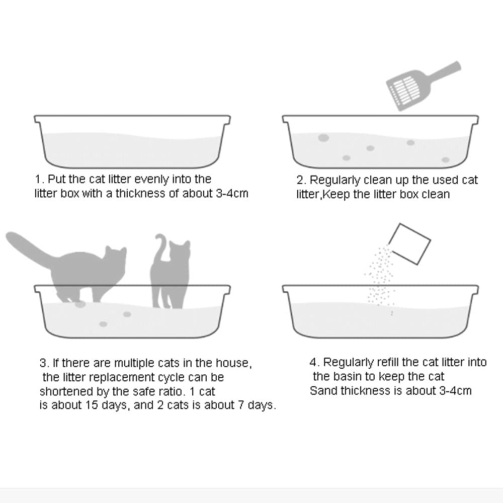 Large Semi-Enclosed Cat Litter Box with Splash-Proof Design & Scoop - Perfect for Kittens & Adult Cats - Ideal for Home, Apartment & Multi-Cat Households