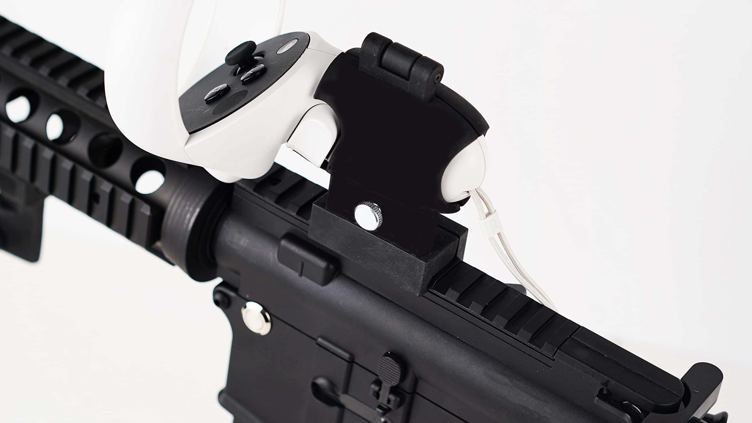Aokicase VR Controller Accessories for Meta Quest 2 - Pistol Grip for FPS Games | Enhanced Shooting Experience | Compatible with Meta Quest 2 Accessories (Black, M4 Style) | Perfect for First-Person Shooter Games, Virtual Reality Combat & Immersive Gaming Experience