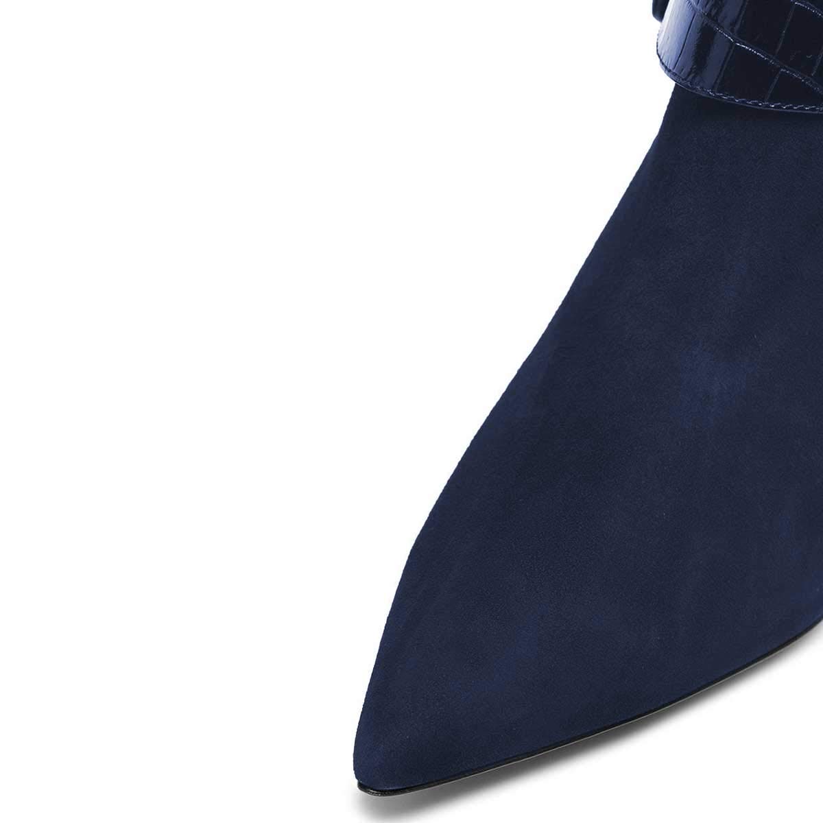 FSJ Women's Fashion Ankle Boots - Pointed Toe High Heel Booties with Side Zipper & Buckle, Comfortable Dress Shoes for Evening Party, Office & Fall Outfits, US Size 4-15