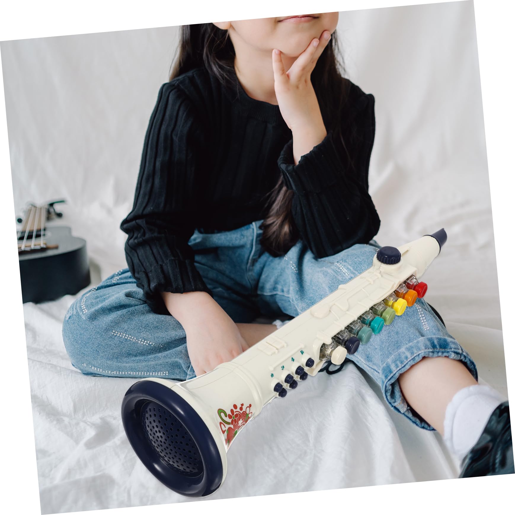 NESTINGHO Kids Wind Instrument Toy Set - Fun & Educational Clarinet for Toddlers & Children - White ABS Plastic - Perfect for Music Learning & Playtime