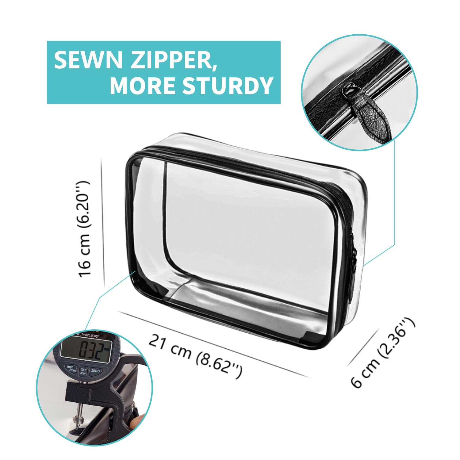 **LUZWAY Clear Toiletry Bag - Waterproof Travel Cosmetic Organizer with Hanging Hook, Large Transparent PVC Makeup Bag for Bathroom Essentials (Ideal for Travel, Gym, Camping & Airports)**