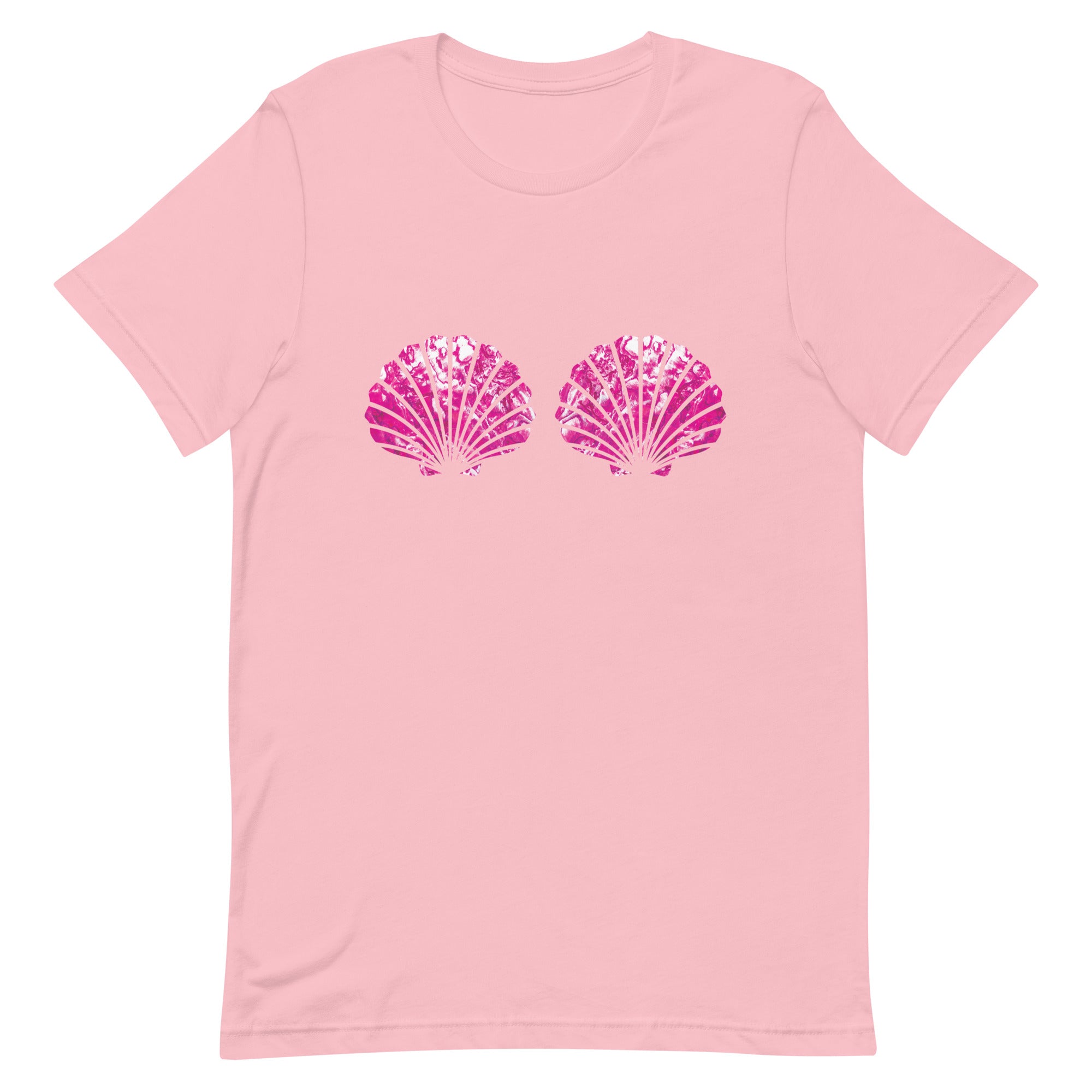 Valentine's Day Mermaid Shells T-Shirt - Cute Graphic Tee for Women - Perfect Gift for Valentine's Day, Birthday or Anniversary - Great for Date Night, Beach Vacation and Casual Outings
