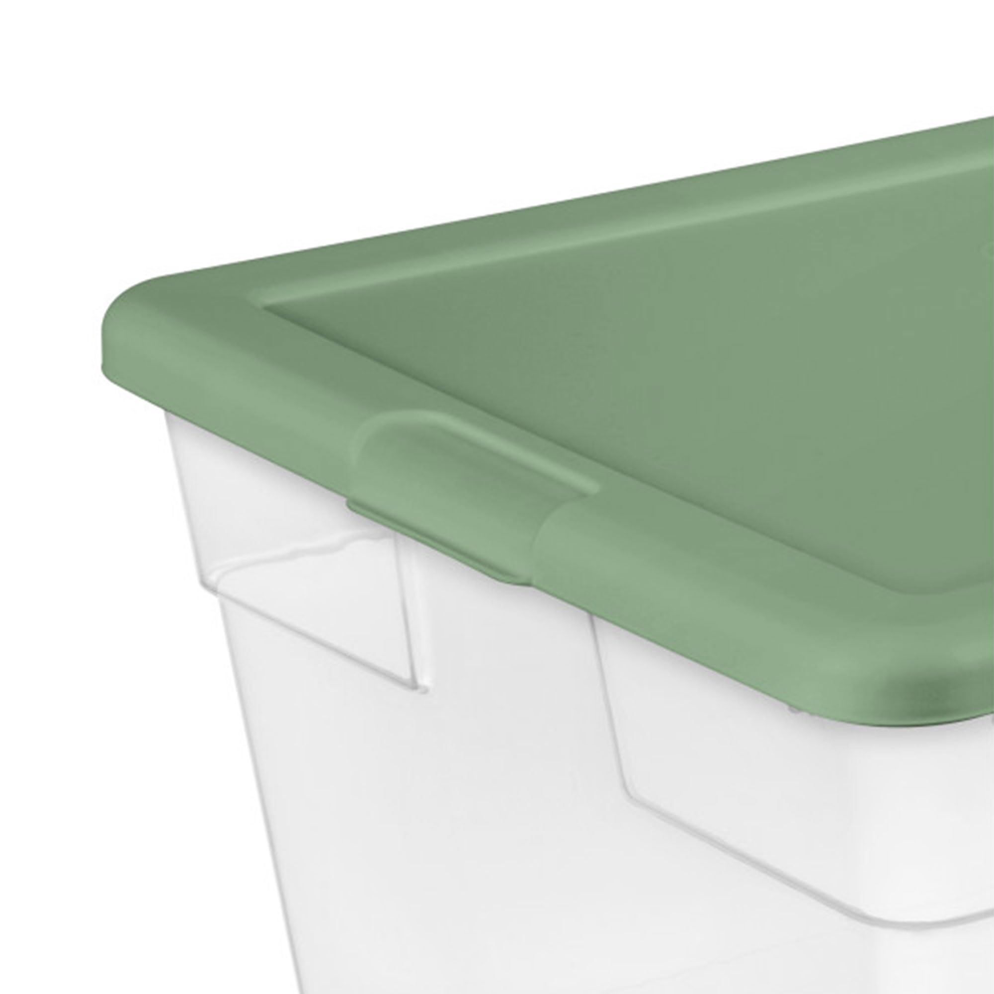 Sterilite 24-Pack Clear Plastic Storage Bins with Lids - Stackable Organizer Containers for Home, Office & Closet - Crisp Green Color - Perfect for Organizing Toys, Clothes & Seasonal Items