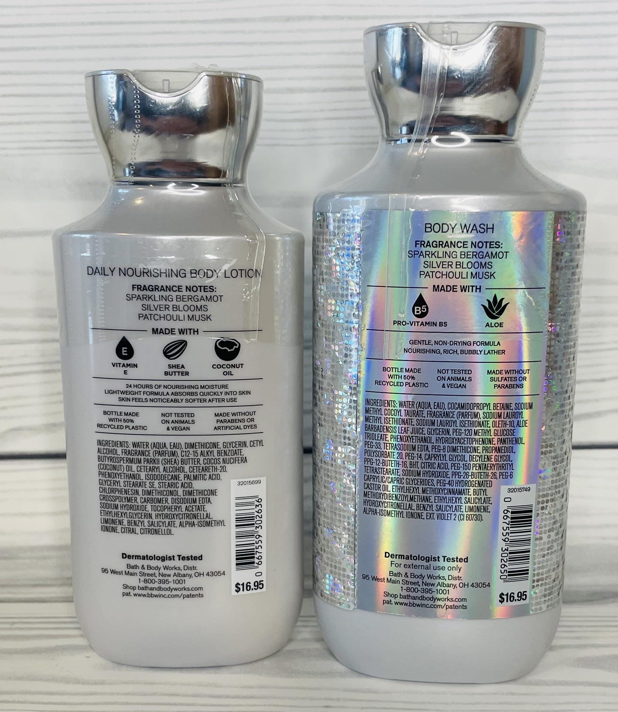Bath & Body Works Platinum Body Lotion & Shower Gel Set - 2 Piece Hydrating Skincare Duo for Soft, Smooth Skin | Perfect for Daily Moisturizing & Pampering at Home or Travel