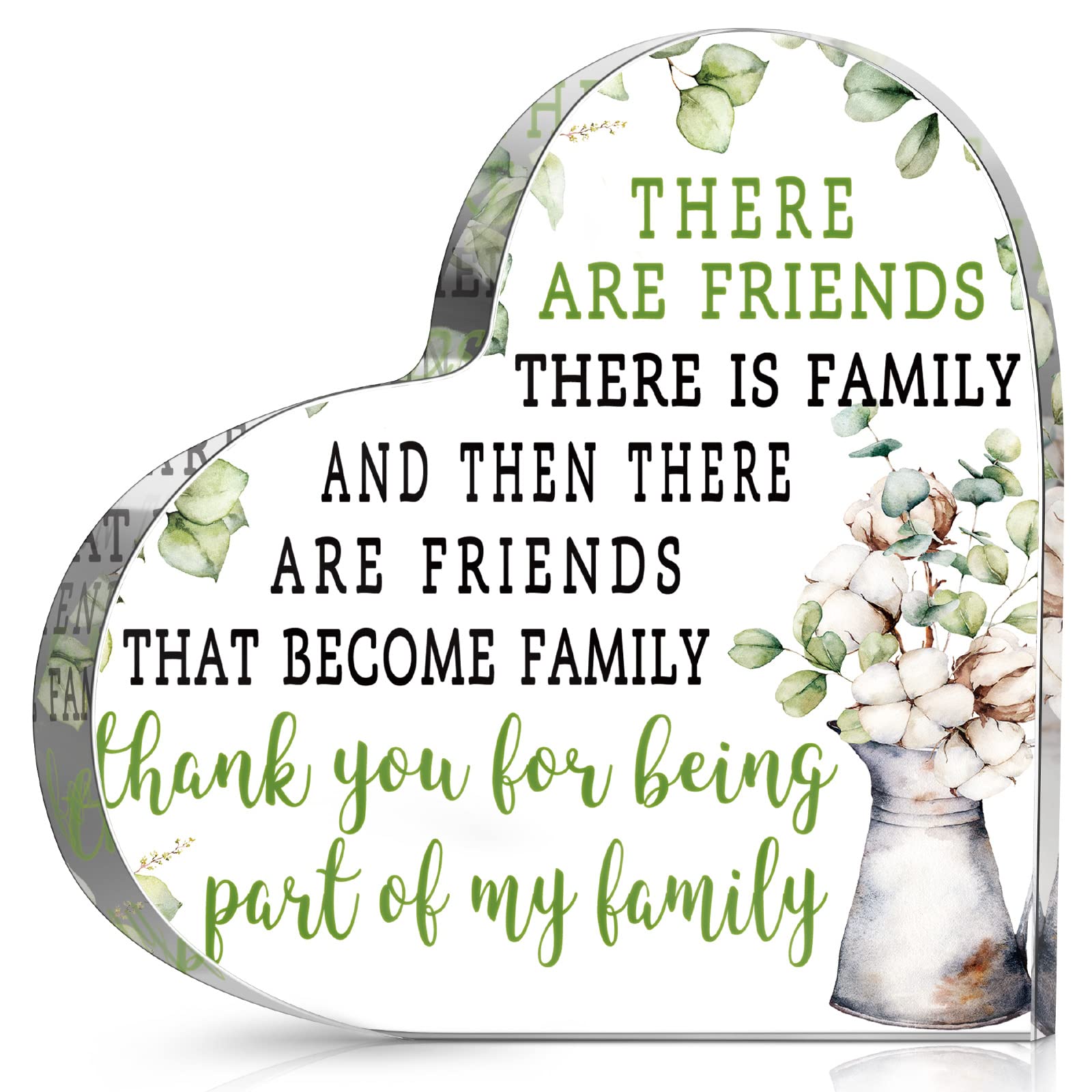 Chunful Friendship Gift for Women & Girls - Best Friend Acrylic Plaque, Birthday, Going Away, Retirement Keepsake, Eucalyptus Decor for Home, Office, or Dorm Room