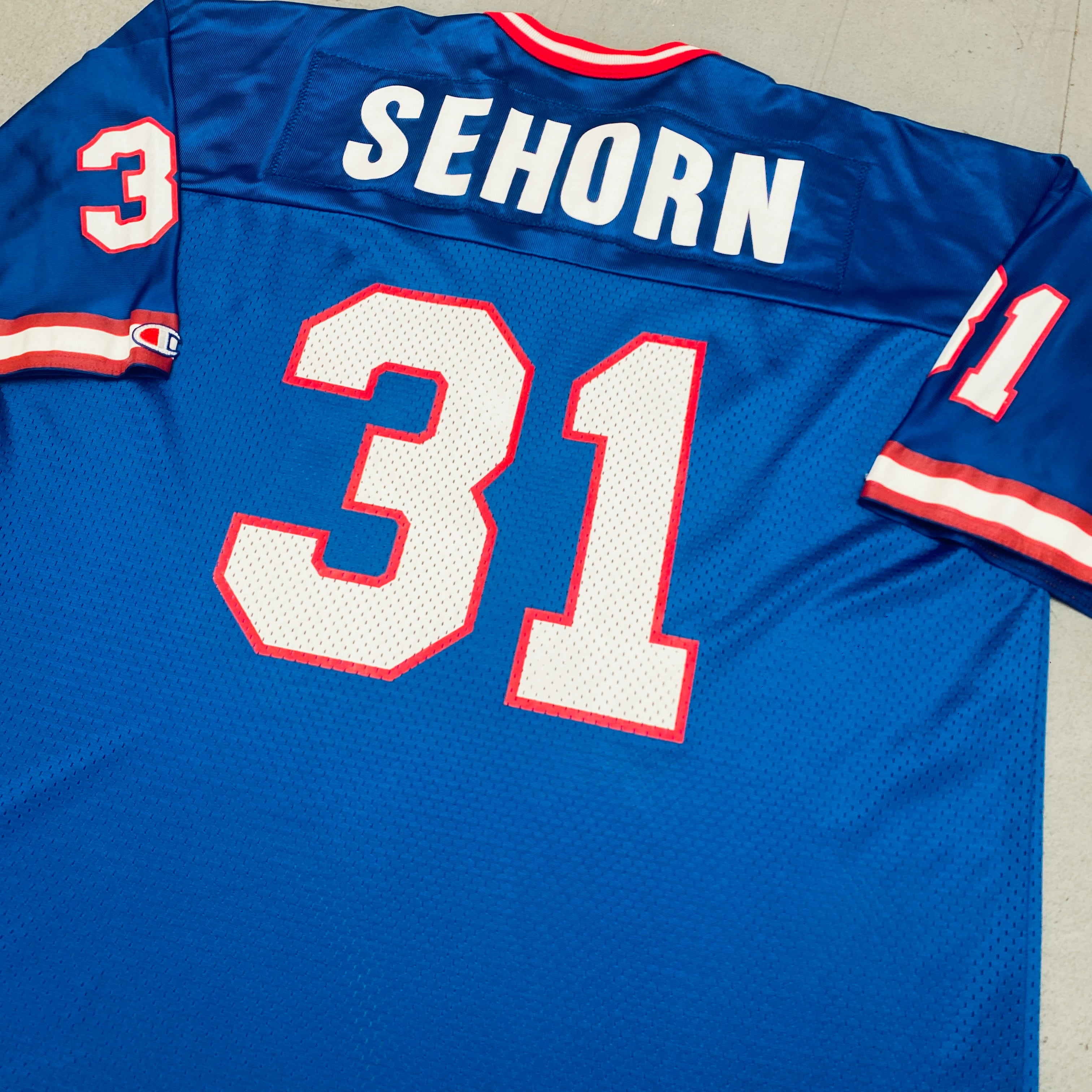 Authentic New York Giants Jason Sehorn 1999/00 Jersey with 75 Seasons Patch - XXL Size - Perfect for NFL Fans, Game Day & Sports Memorabilia Collectors
