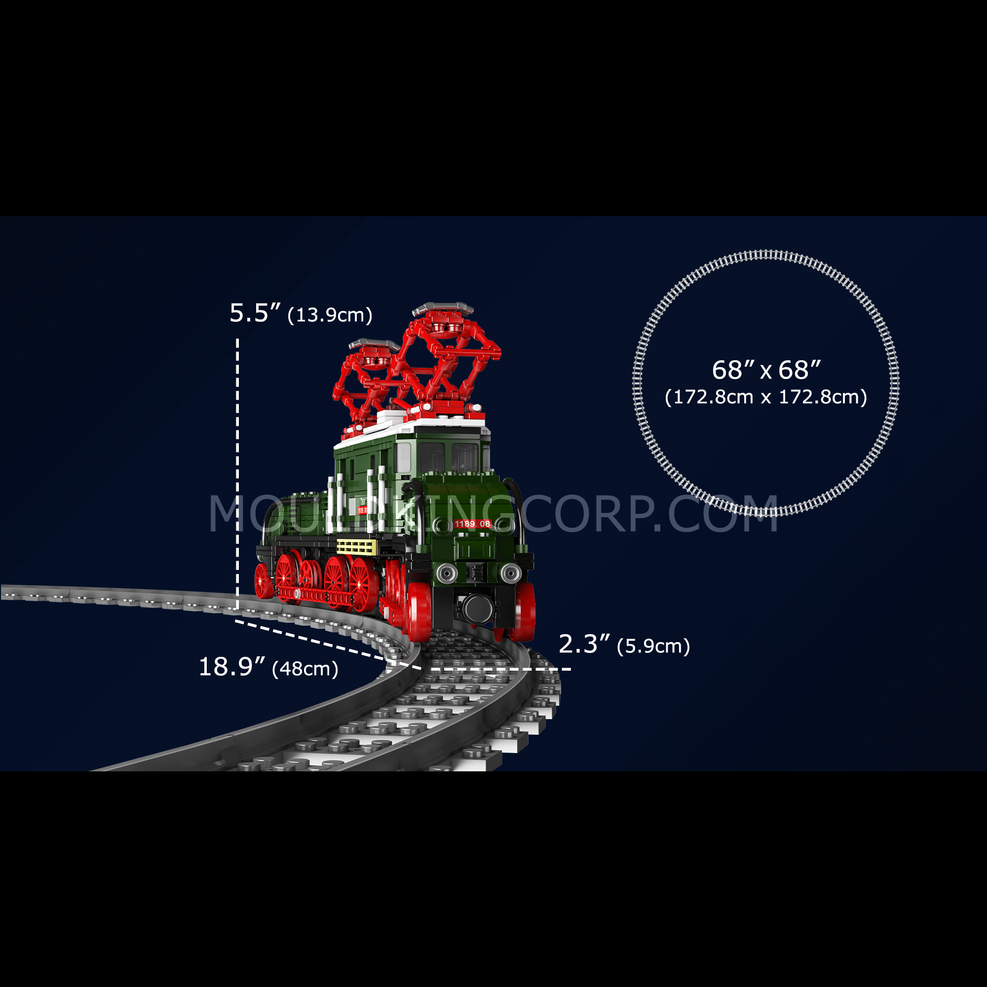 Mould King 12023 OBB 1189.08 Electric Locomotive Building Set - 919 PCS Train Model Kit for Adults & Kids | Perfect for Collectors, STEM Education & Railway Enthusiasts