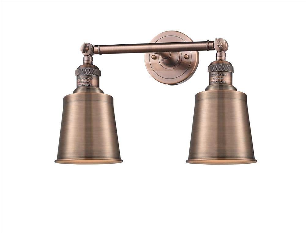 Innovations 208-AB-M9-AB-LED 2-Light Vintage Dimmable LED Bathroom Light Fixture in Antique Brass - Perfect for Bathroom Vanity, Powder Room, and Farmhouse Style Decor