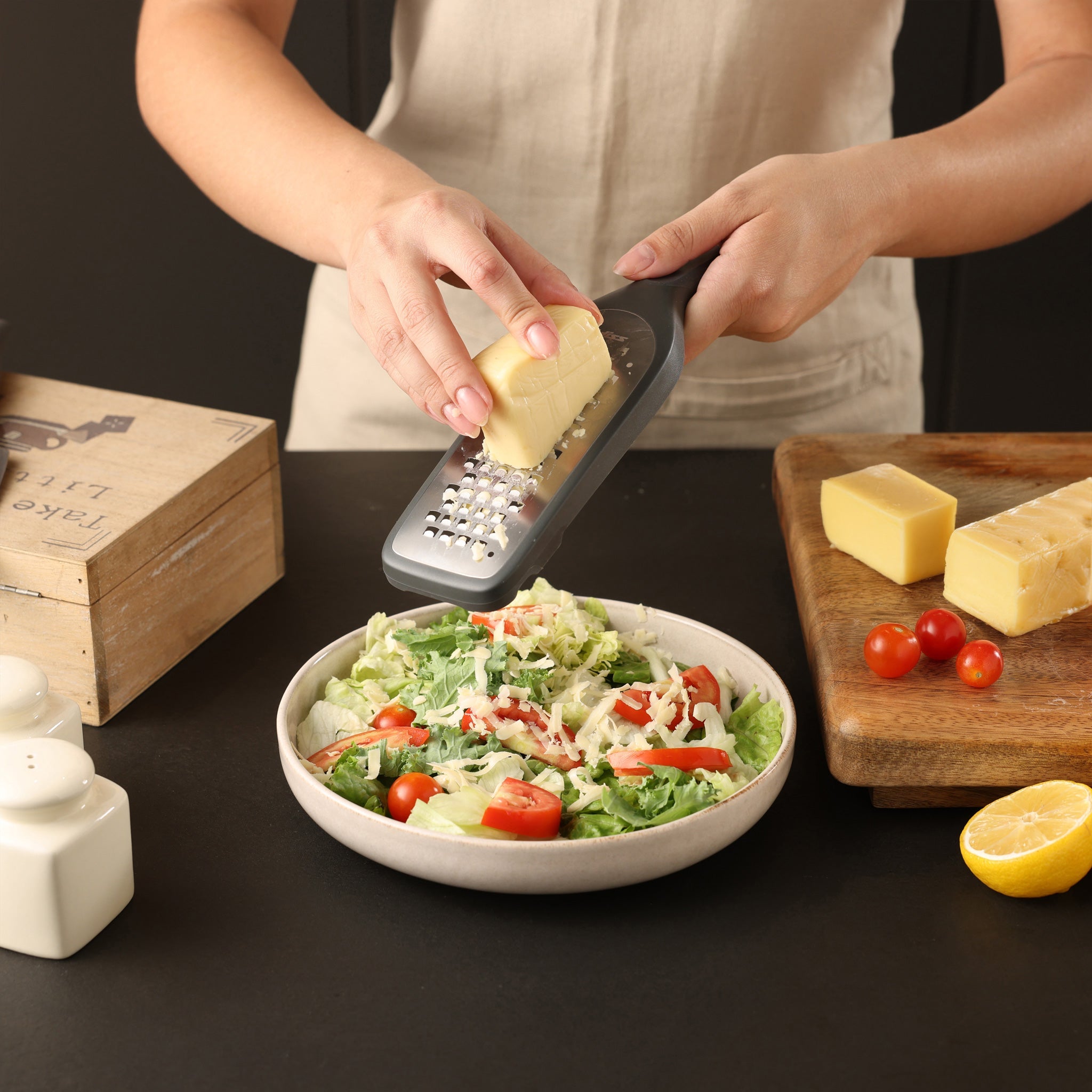 Stainless Steel Coarse Grater for Cheese, Vegetables & Zest - Heavy Duty Kitchen Tool for Grating, Shredding & Slicing - Perfect for Cooking, Baking & Meal Prep