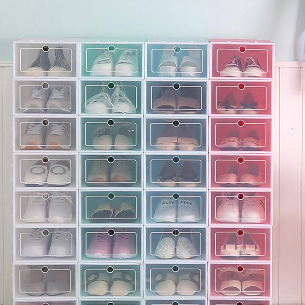 Zerodeko 6-Pack Stackable Shoe Rack Organizer - Space-Saving Shoe Storage Bins & Clothes Drawers for Closet, Bedroom, Entryway, Porch, and Locker Organization