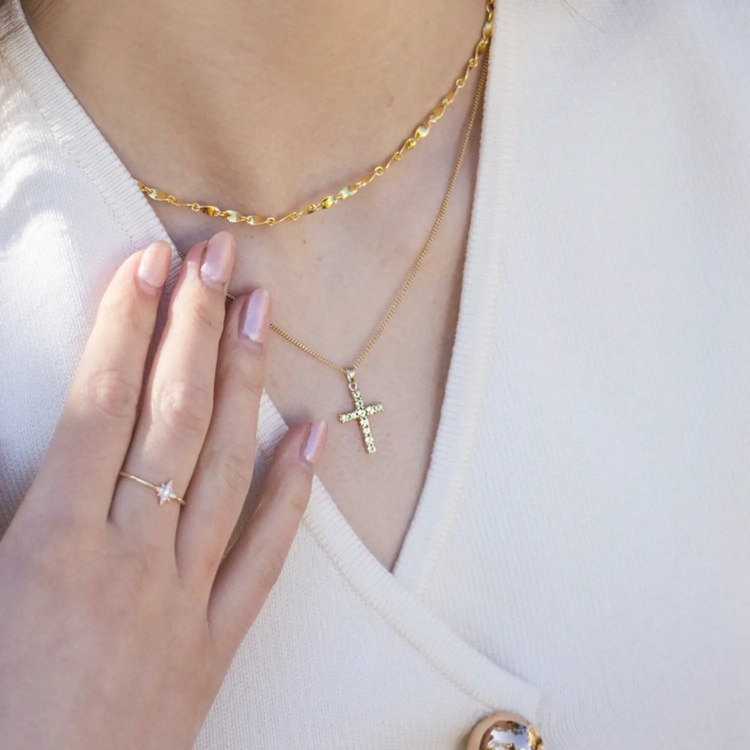 14K Solid Gold Peridot Cross Pendant Necklace for Women - Perfect Gift for Baptism, Confirmation & Everyday Elegance