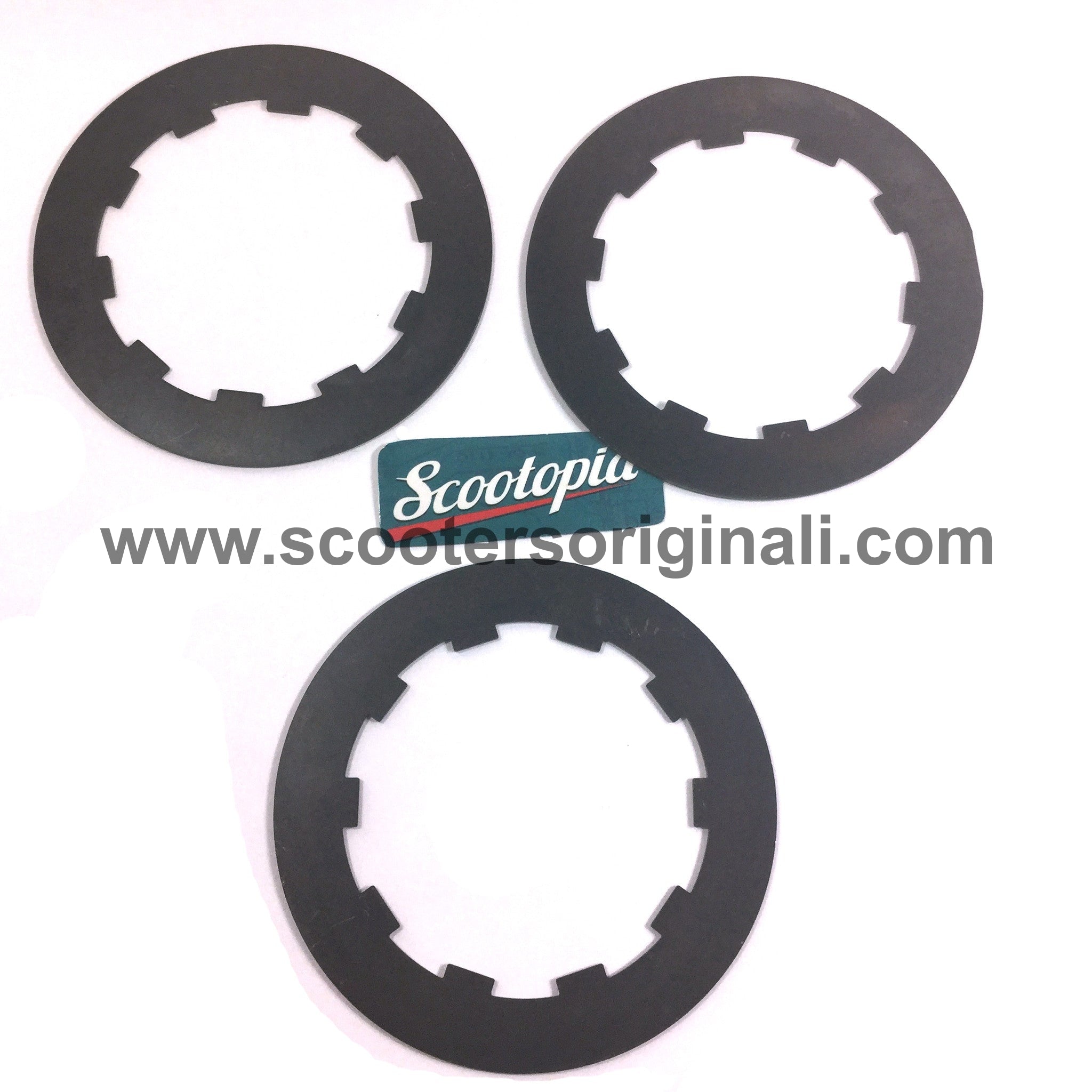 Lambretta Scooter Clutch Metal Disc Set - 1.5mm Thick Standard Replacement Parts (3-Pack) | Perfect for Vespa, Piaggio & Classic Scooter Maintenance and Performance Upgrade
