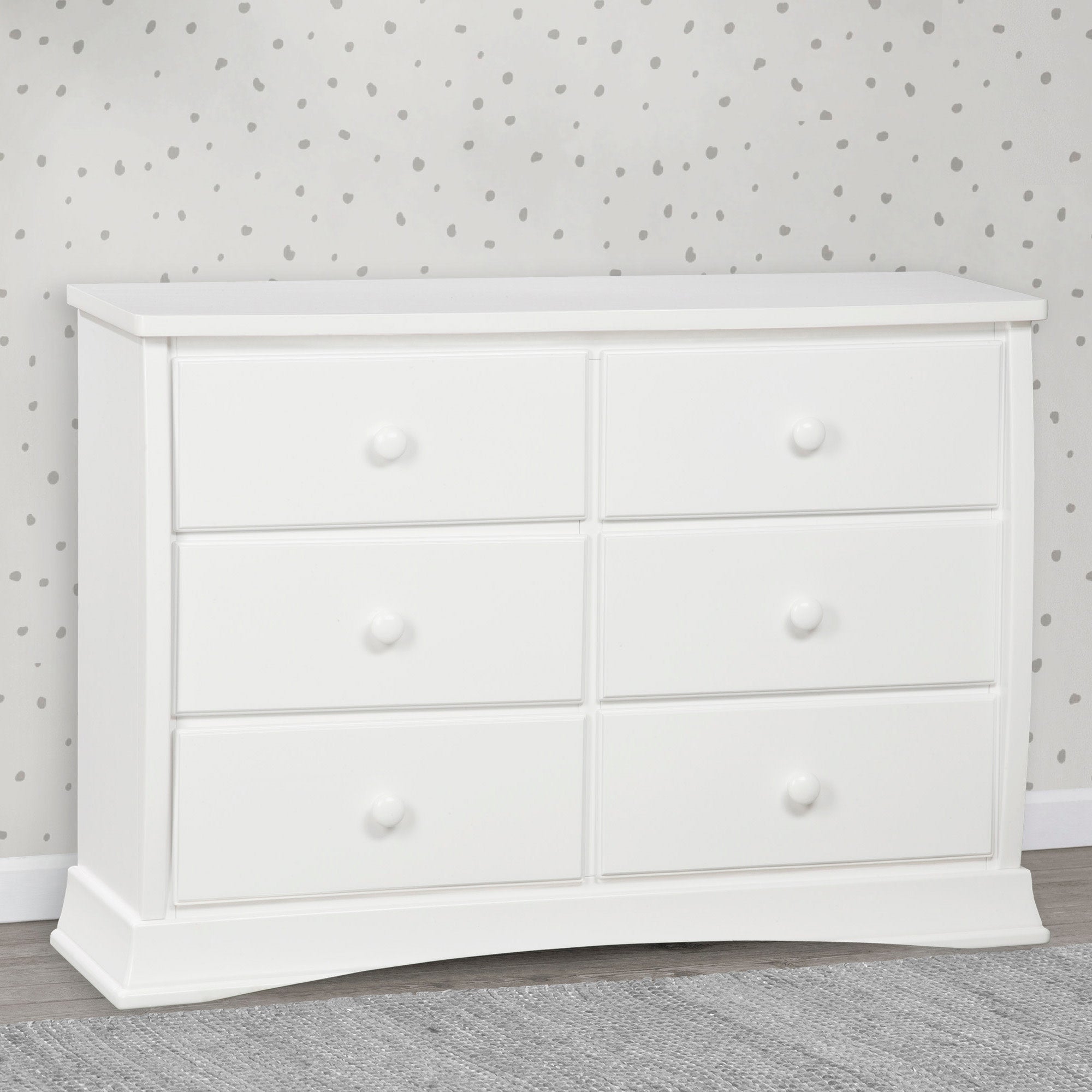 Bentley 6-Drawer Solid Wood Dresser with Smooth-Glide Interlocking Drawers - Perfect for Bedroom Storage & Organization