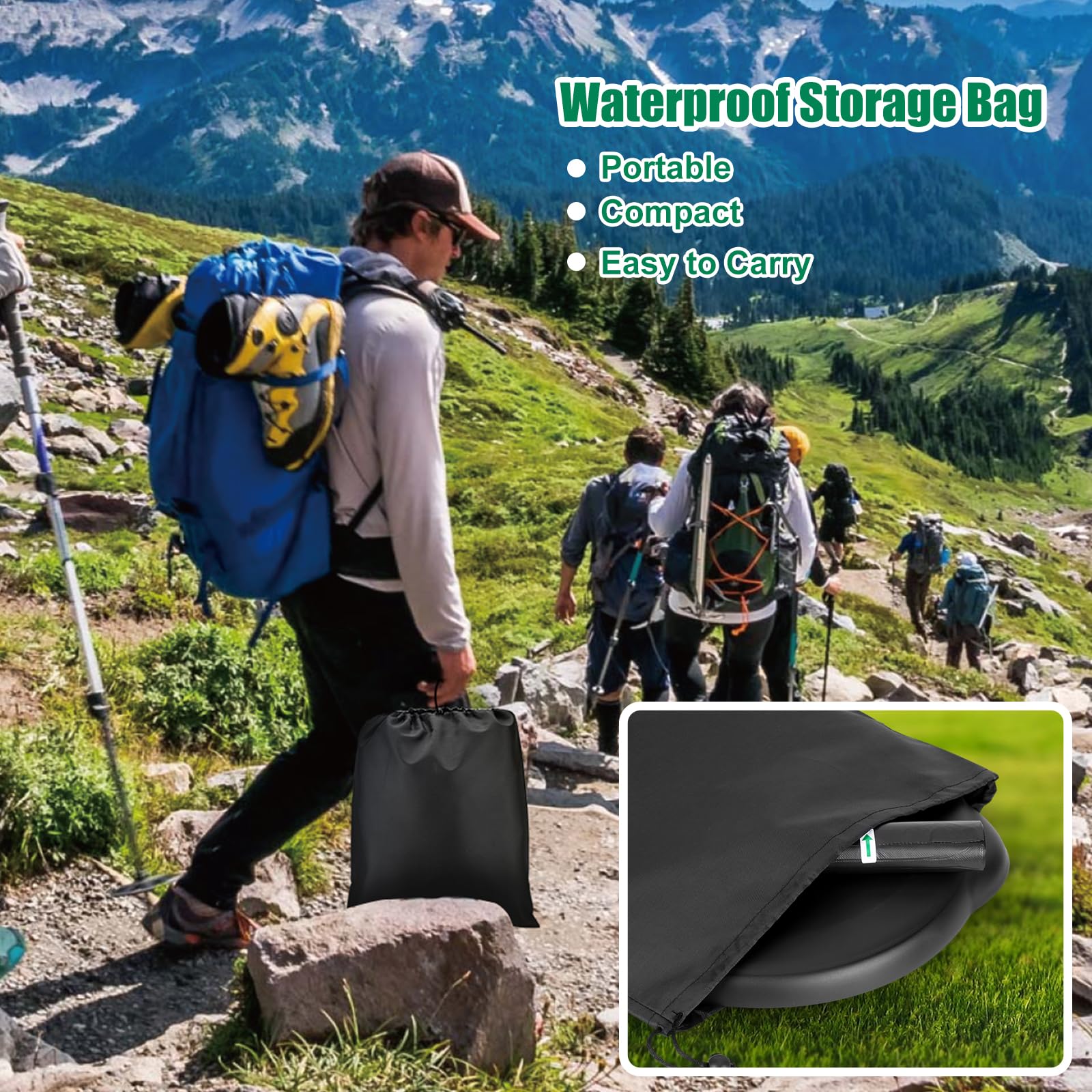 Portable Toilet Seat for 5 Gallon Buckets - Snap-On Camping Toilet Seat with Lid for Adults - Includes Storage Bags & Disposable Waste Bags - Perfect for Camping, Hiking, Emergency, Car, Boat & Outdoor Adventures