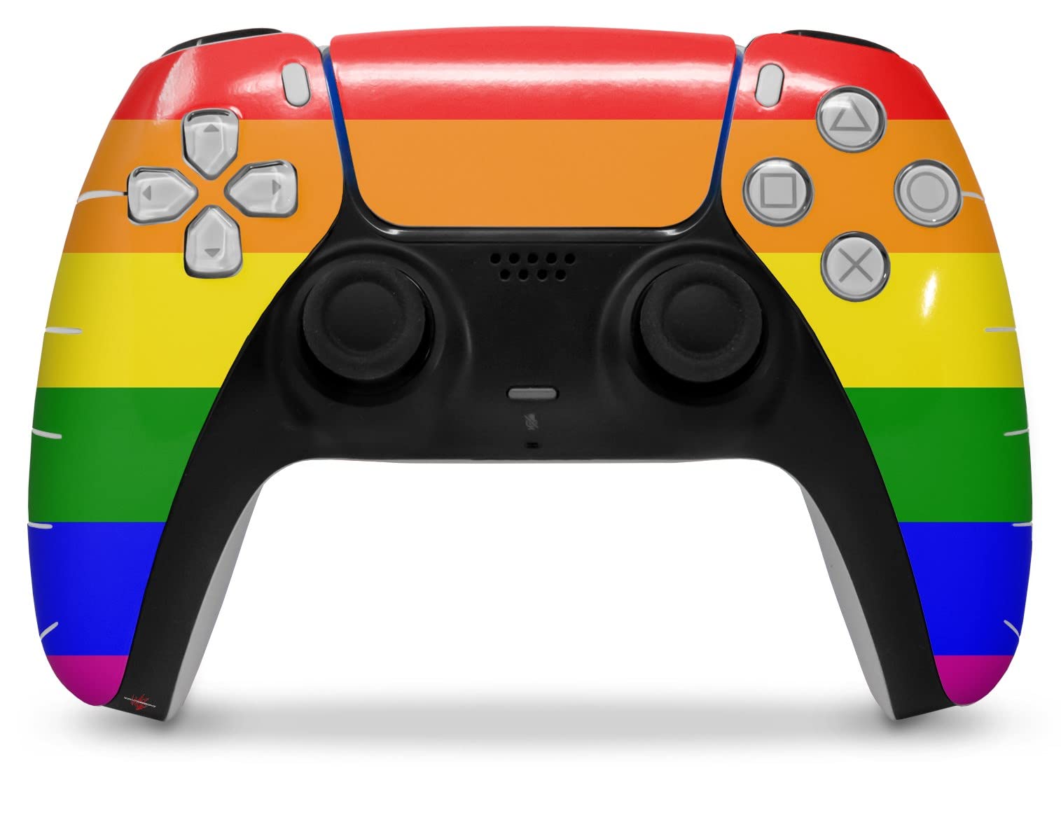PS5 DualSense Controller Skin Wrap - Rainbow Stripes for Gaming & Protection