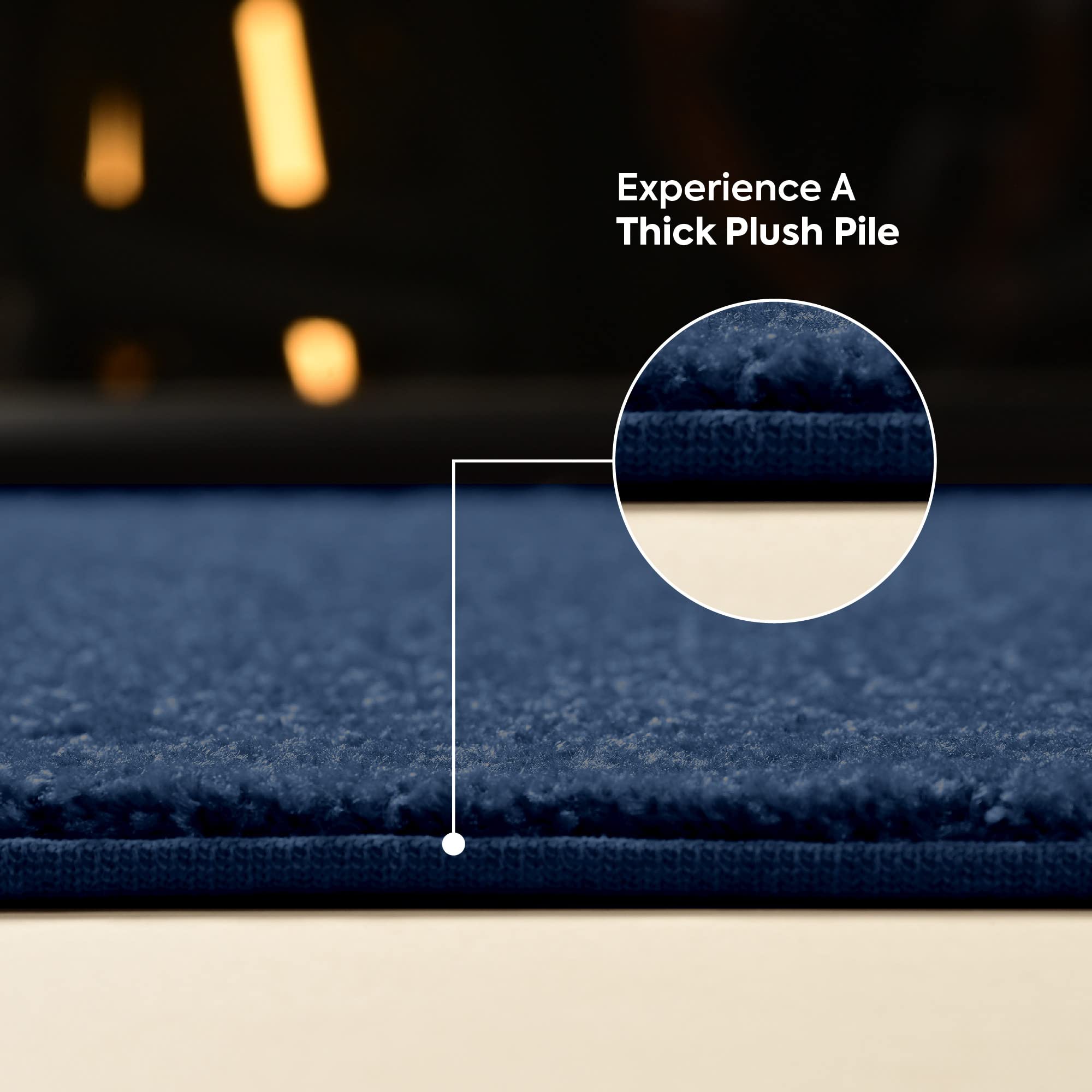 Ambiant Saturn Collection Pet Friendly Area Rugs Royal Blue - 6' Round Indoor Rug for Living Room, Bedroom, Dining Room | Non-Slip, Washable & Durable | USA Made | Perfect for Home Decor, Wedding Gifts & High Traffic Areas