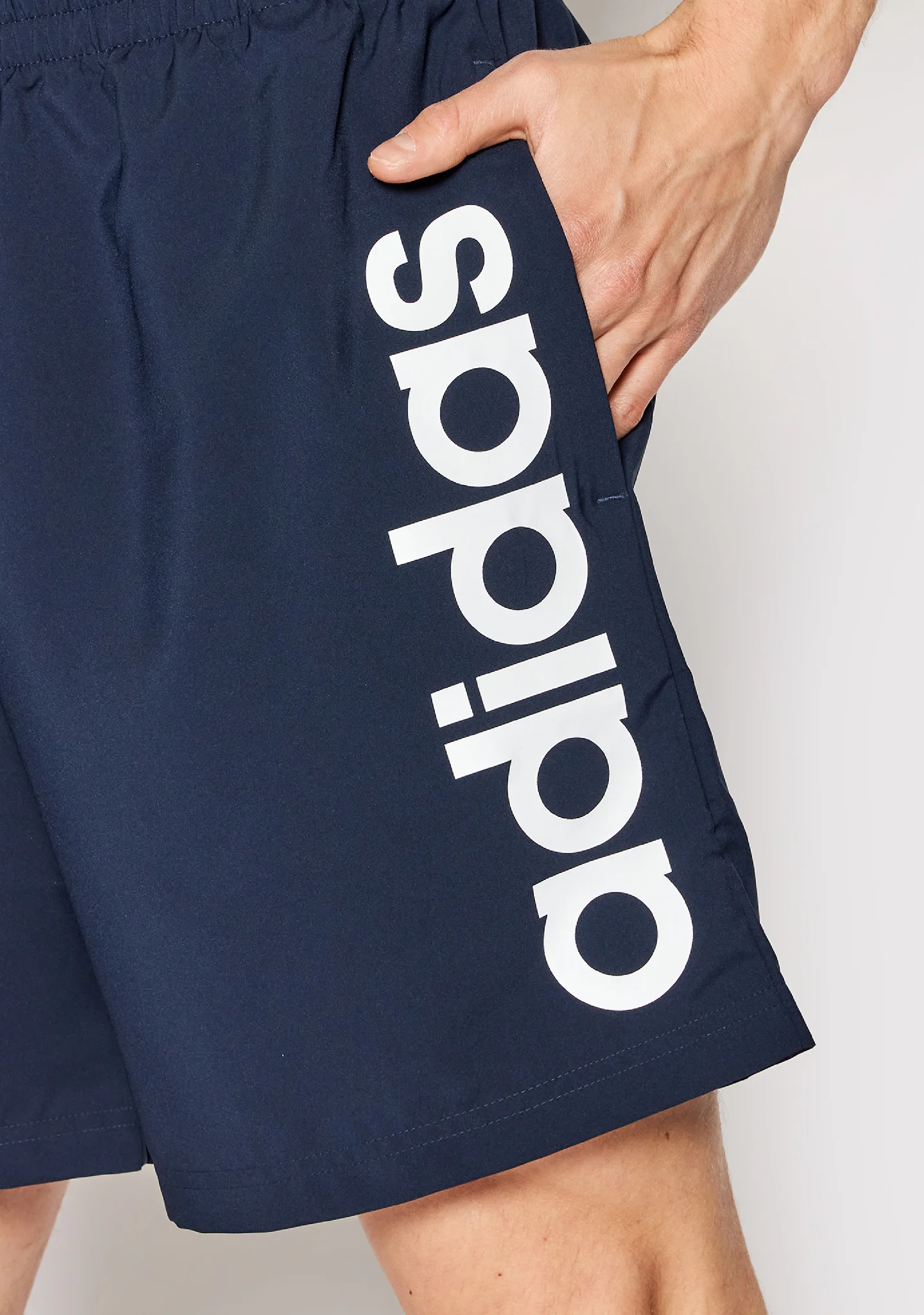 Adidas Men's Linear Logo Chelsea Shorts - Navy Blue Athletic Shorts for Running, Gym & Casual Wear