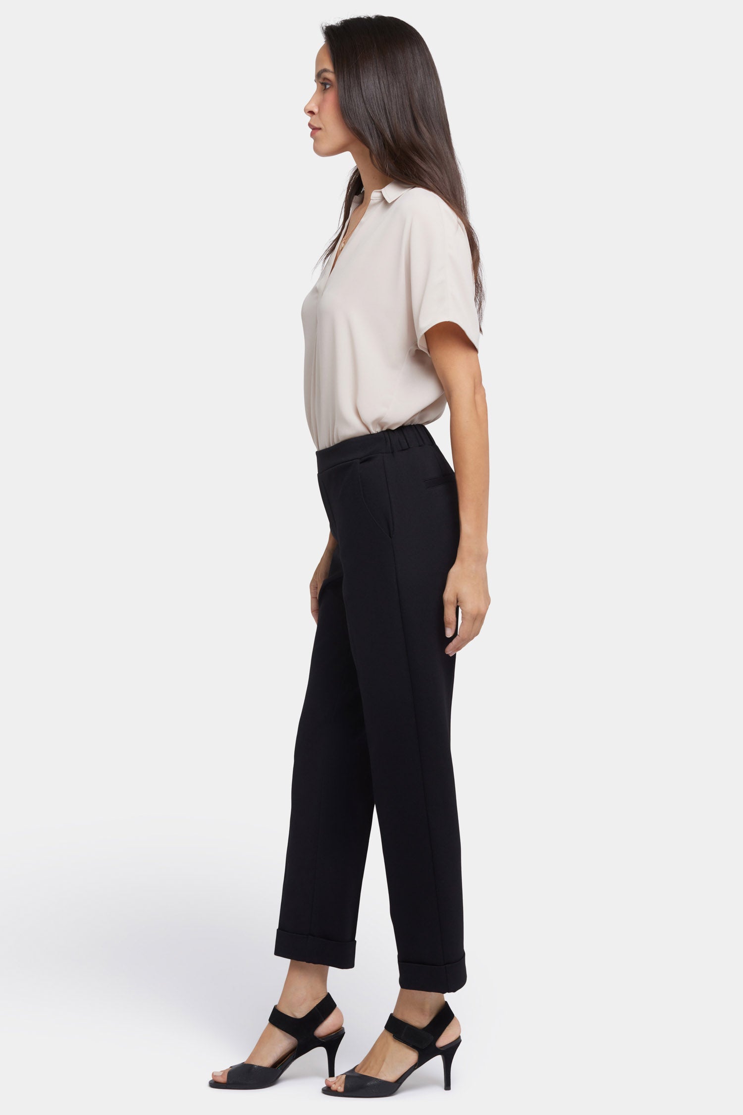 Cassidy Women's Ankle Pull On Pants - Comfortable Stretch Work Pants for Business Casual & Office Wear (Black)