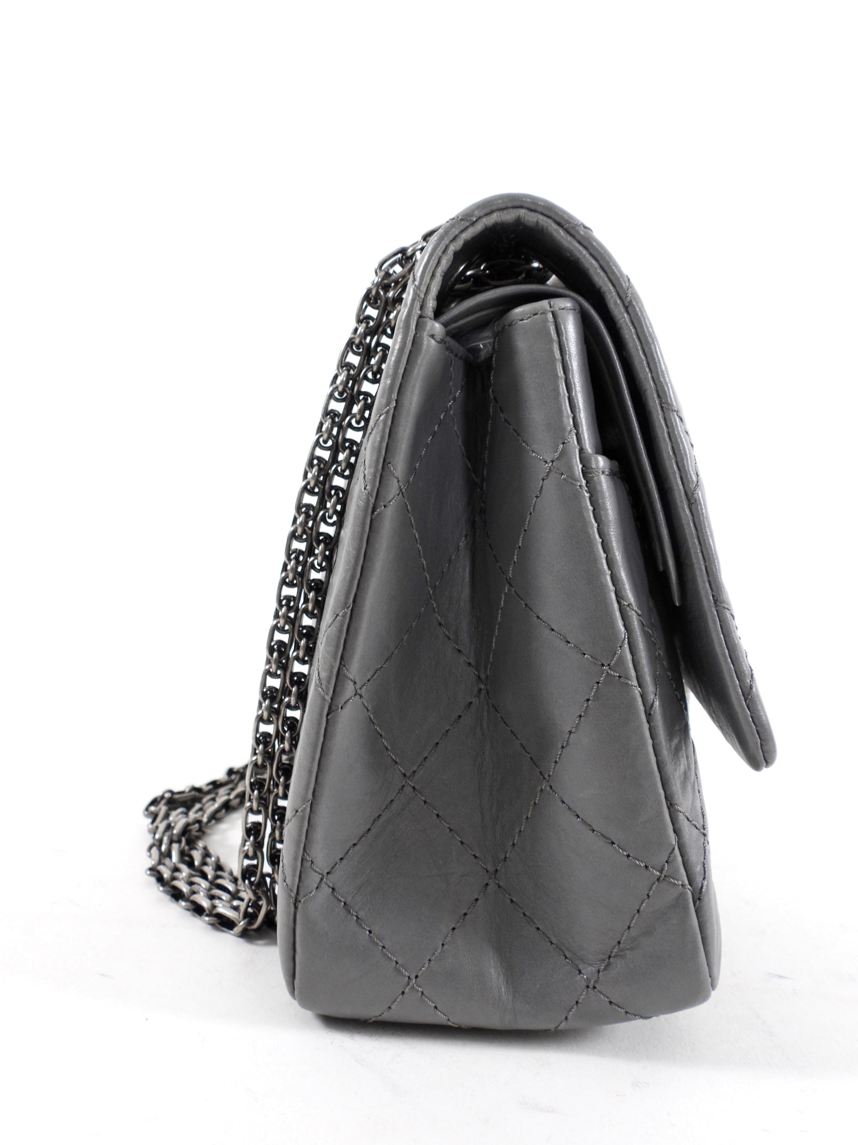 Authentic Chanel Grey Aged Calfskin Medium 226 Double Flap Bag - Luxury Handbag for Women, Perfect for Work, Evening Events & Special Occasions