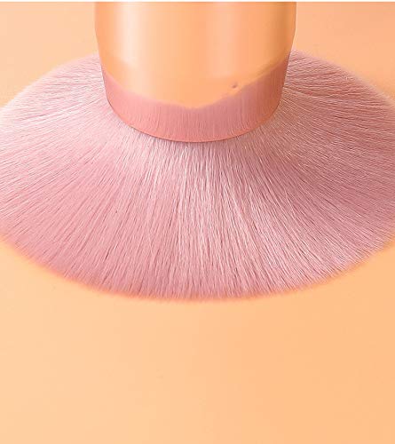 Portable Kabuki Brush - Dome-Shaped Powder Brush for Face, Blush & Nail Art | Soft Bristle Dust Remover & Cleaner Brush (Pink) | Perfect for Makeup Application & Cosmetic Cleaning