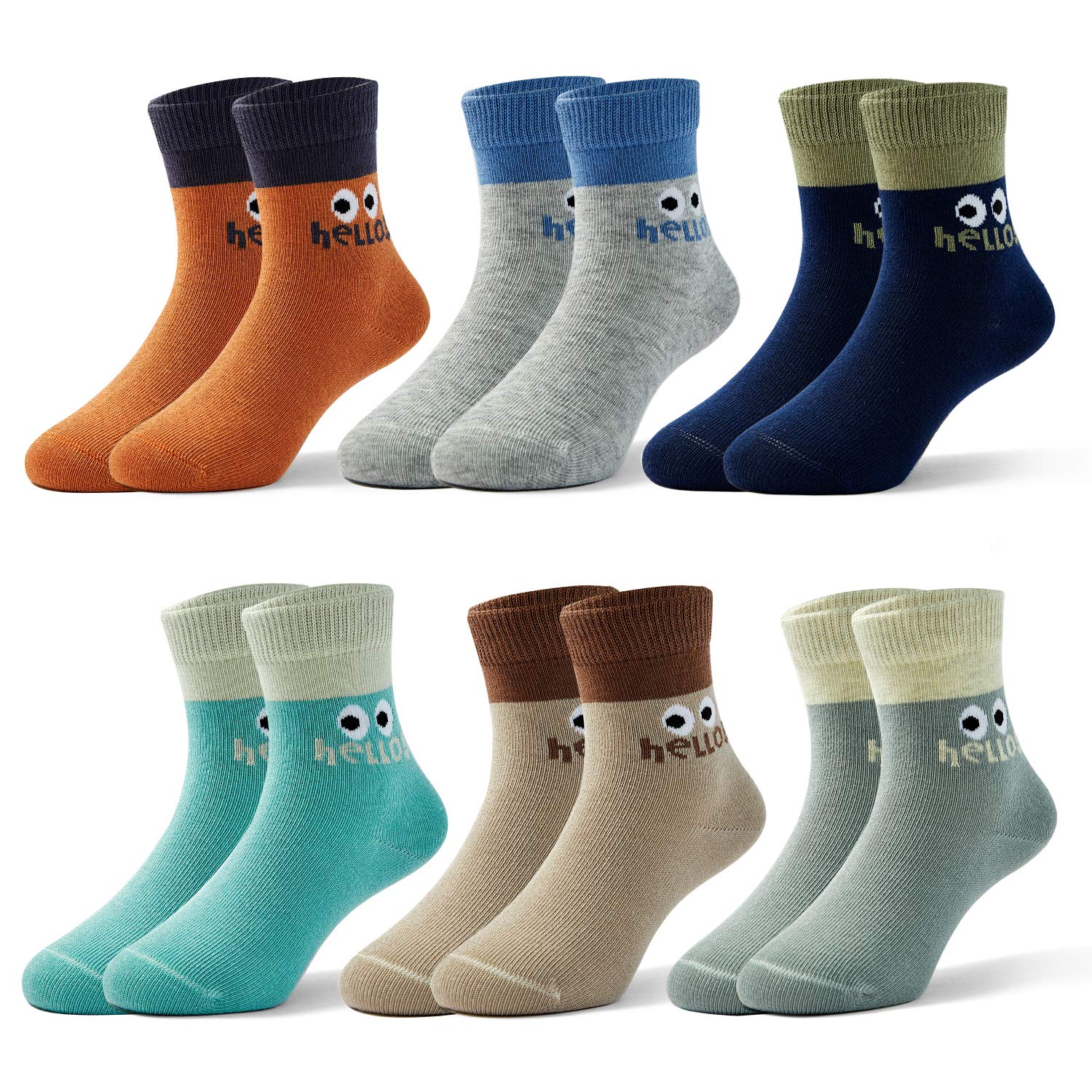 **HowJoJo Boys Cotton Crew Socks - Kids Seamless Toe Athletic Socks for Sports & Play - Colorful Quarter Socks for School, Running & Everyday Comfort**