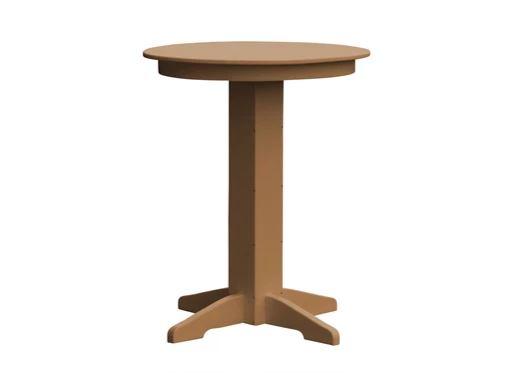 A & L Furniture Round Bar Table with Free 2 Umbrella Holes - Perfect for Patio, Deck, Poolside & Outdoor Dining