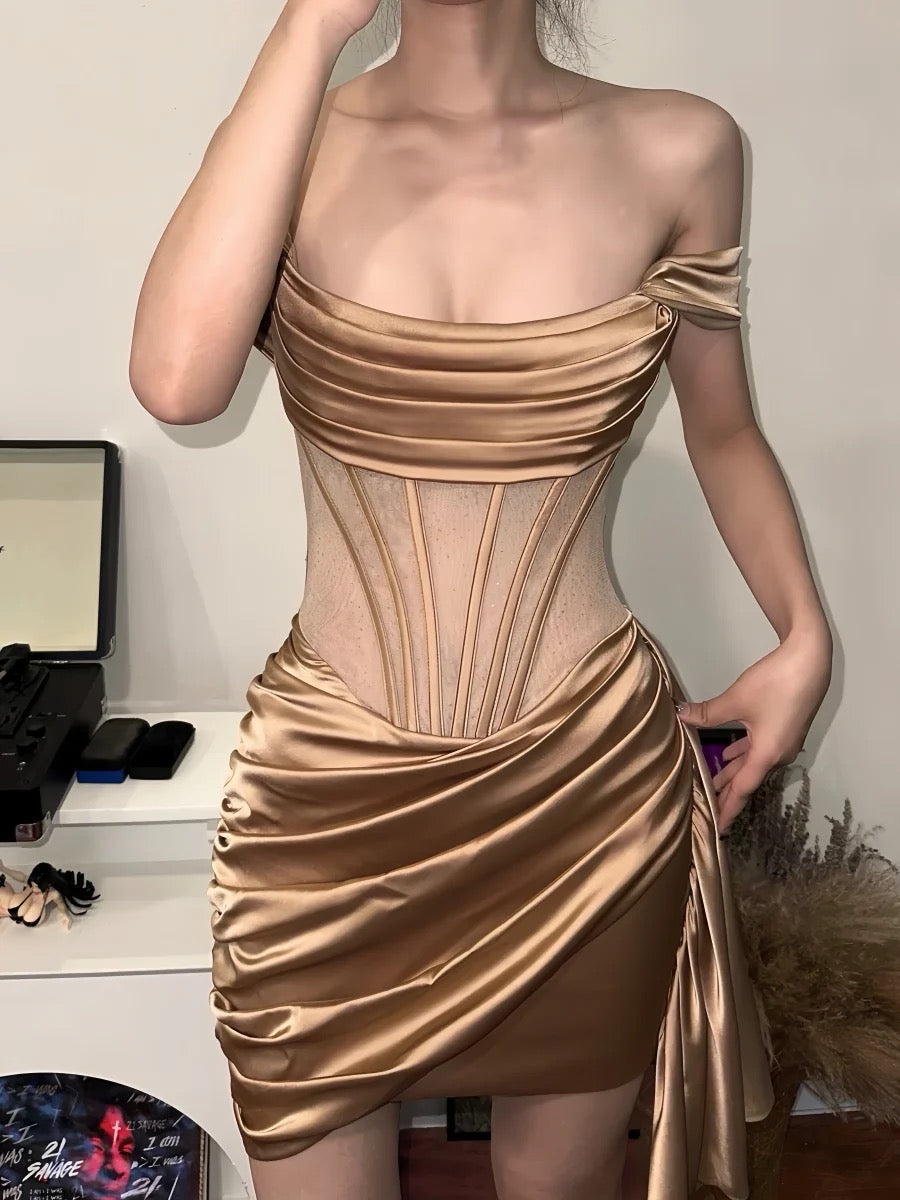 Off The Shoulder Sheath Homecoming Dress - Short Prom Dress J3672 | Elegant Party Gown for Dances, Weddings & Special Occasions