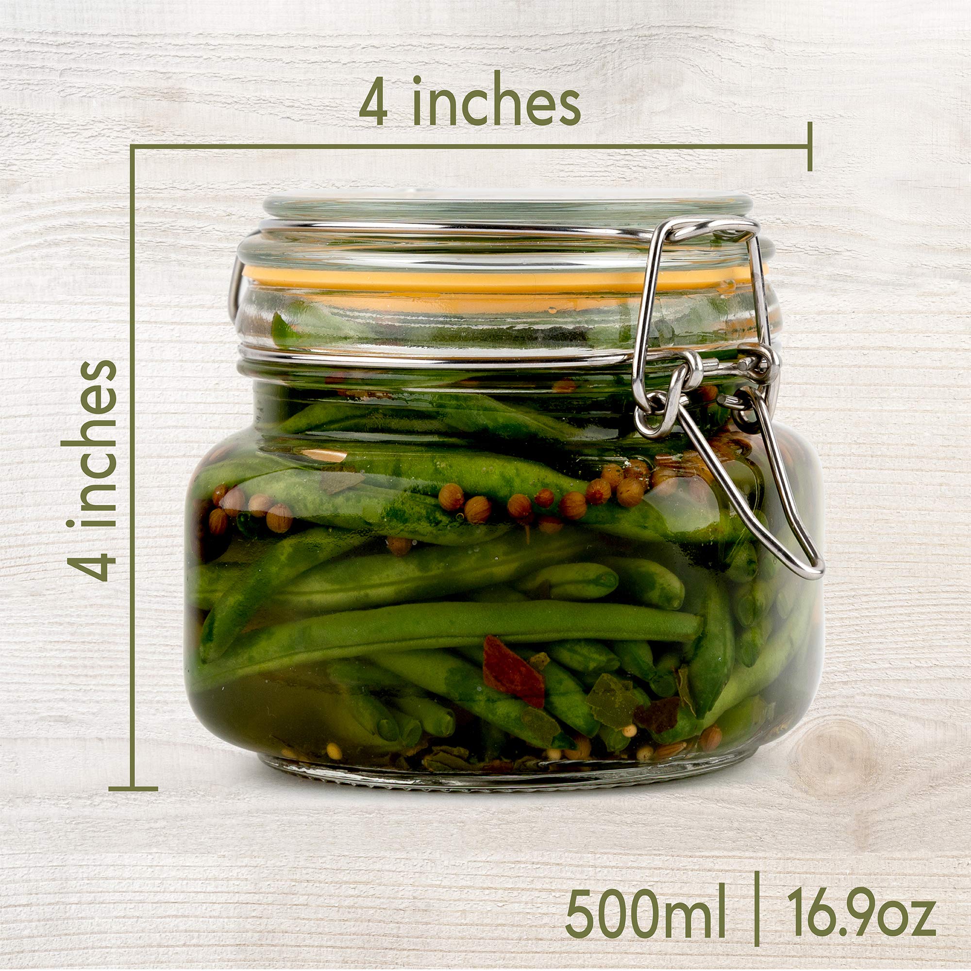 **Galashield 16 oz Glass Jars with Airtight Lids - Leak Proof Food Storage Containers for Kitchen, Pantry & Meal Prep | Ideal for Spices, Coffee, Tea, Dry Goods & Leftovers**