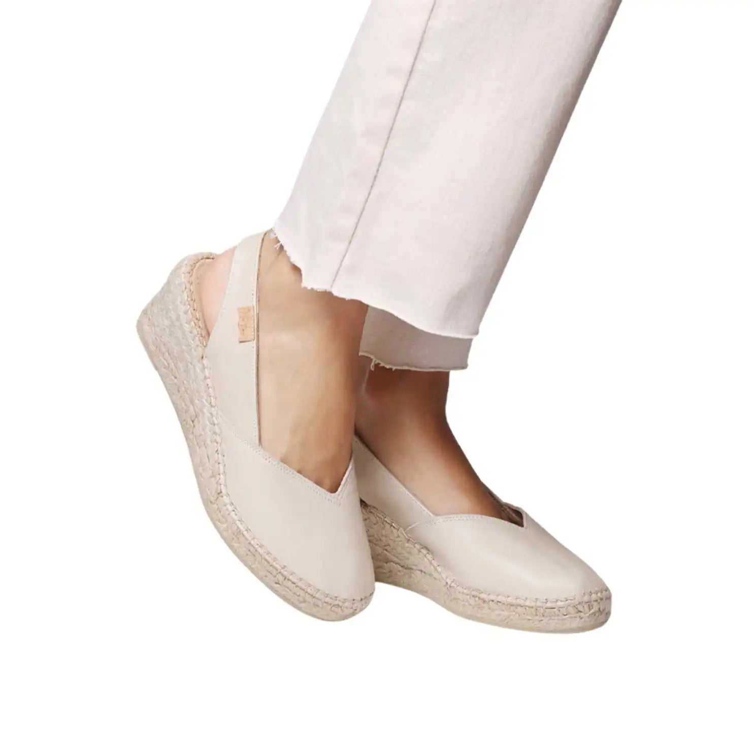 Women's Plain Leather Wedge Espadrilles - Comfortable Summer Casual Shoes for Beach, Vacation & Everyday Wear